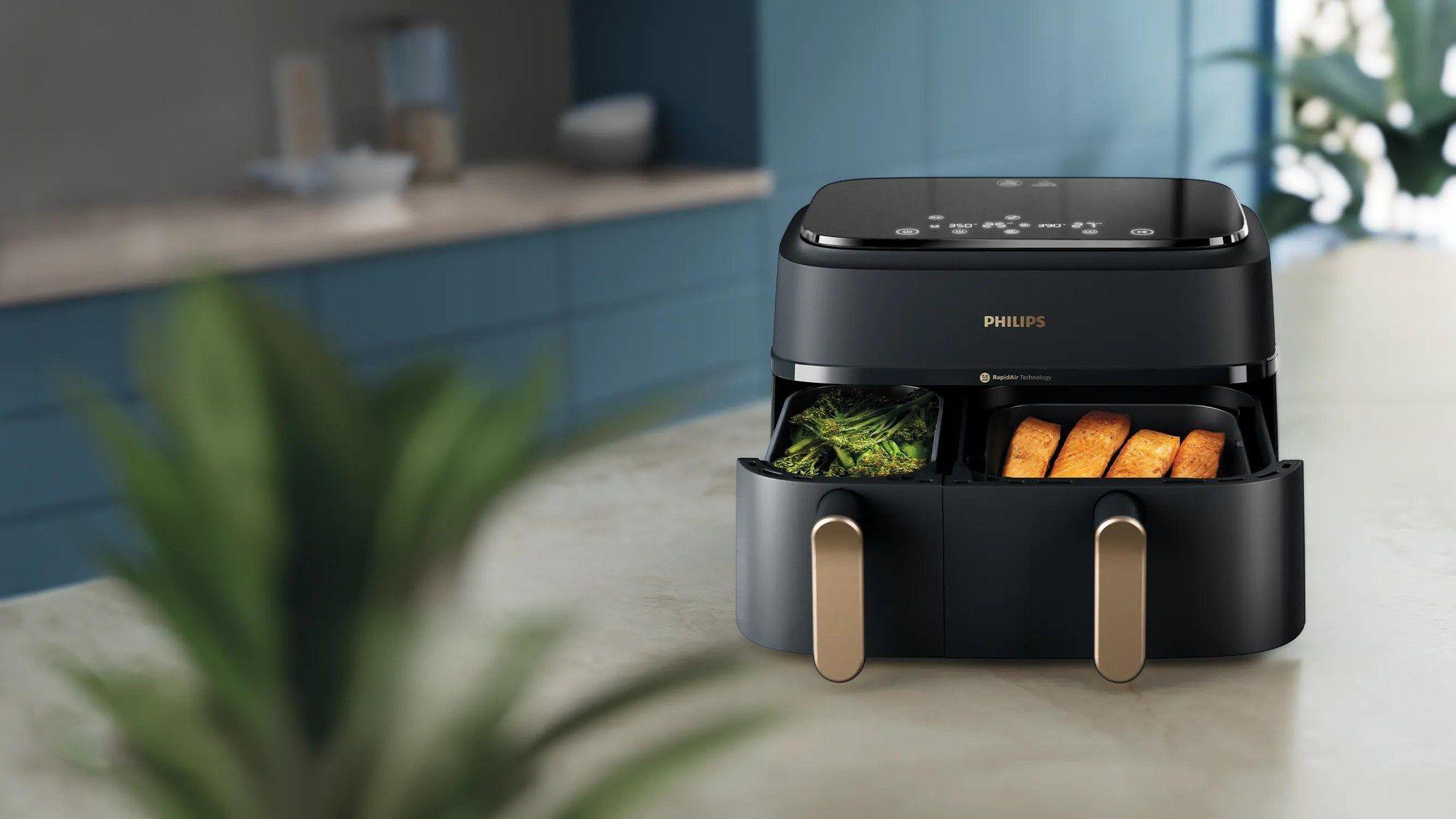 Fritadeira de Ar Quente Dupla PHILIPS 3000 Series NA352/04 (2750 W - 200 °C - 40 °C - Preto e Cobre), miniatura 5