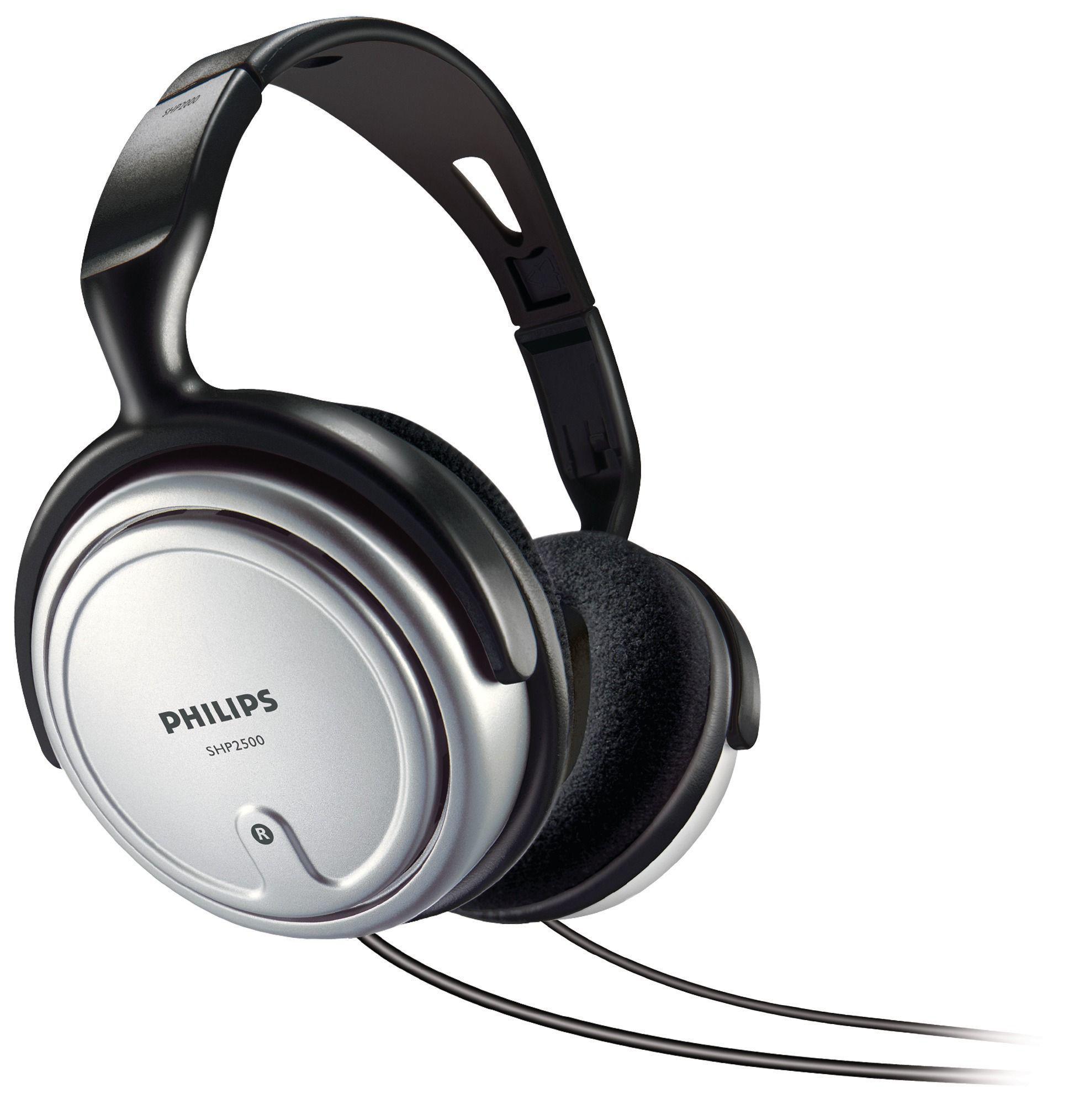 Auscultadores PHILIPS SHP2500/10 (Com fios - Supra-aural - 15-22000 Hz - Preto e Prateado)