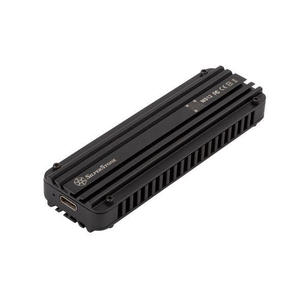 Caixa Externa para SSD M.2 SILVERSTONE TECHNOLOGY SST-MS12 (M.2 - USB 3.2 Gen 2x2 Type-C - NVMe M.2, chave M - Preto)