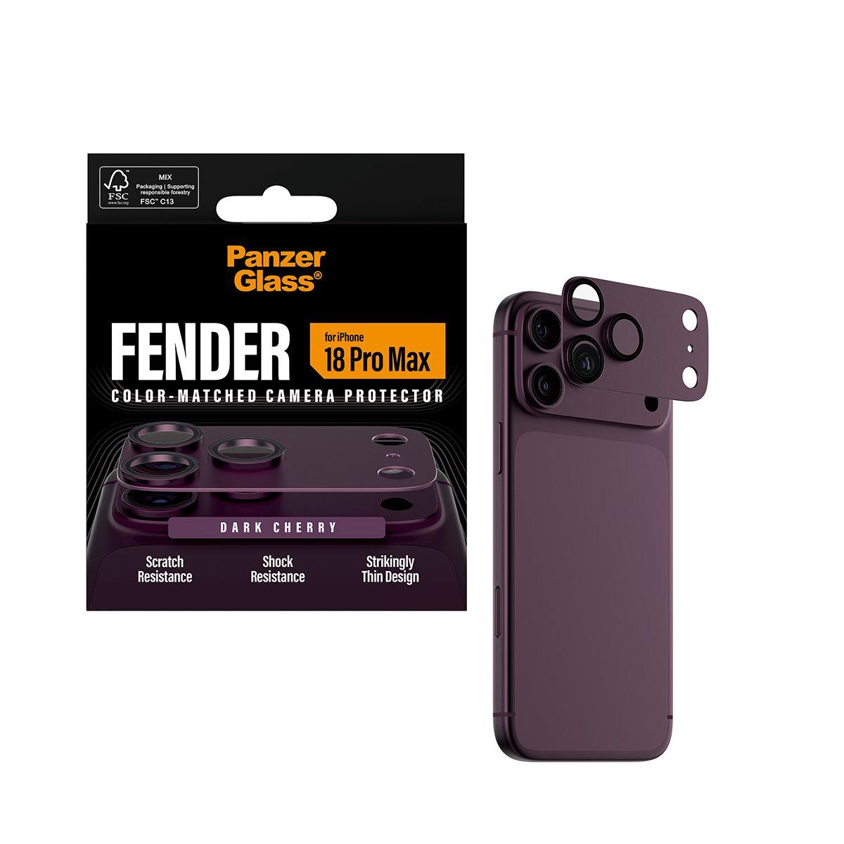 Protetor de Lentes da Câmara PANZERGLASS Fender (Apple iPhone 18 Pro Max - Silicone - Cereja Escura) — miniatura 5