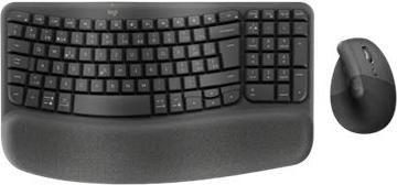Conjunto de Teclado e Rato LOGITECH Wave Keys and Lift Combo (CH - Sem fios - Grafite)