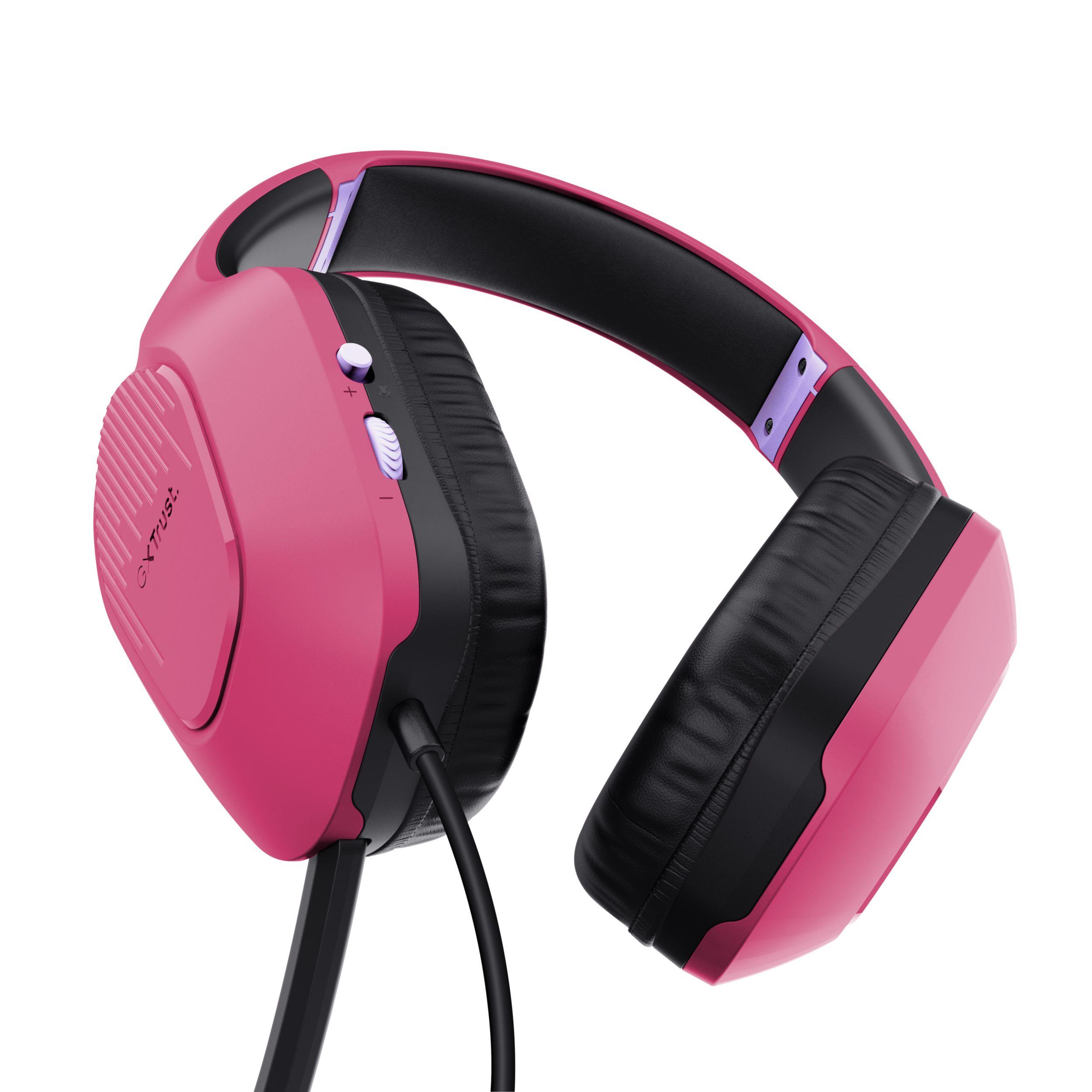 Headset Gaming TRUST GAMING GXT 415P Zirox (Binaural - Com fios - Circum-aural - Rosa), miniatura 3
