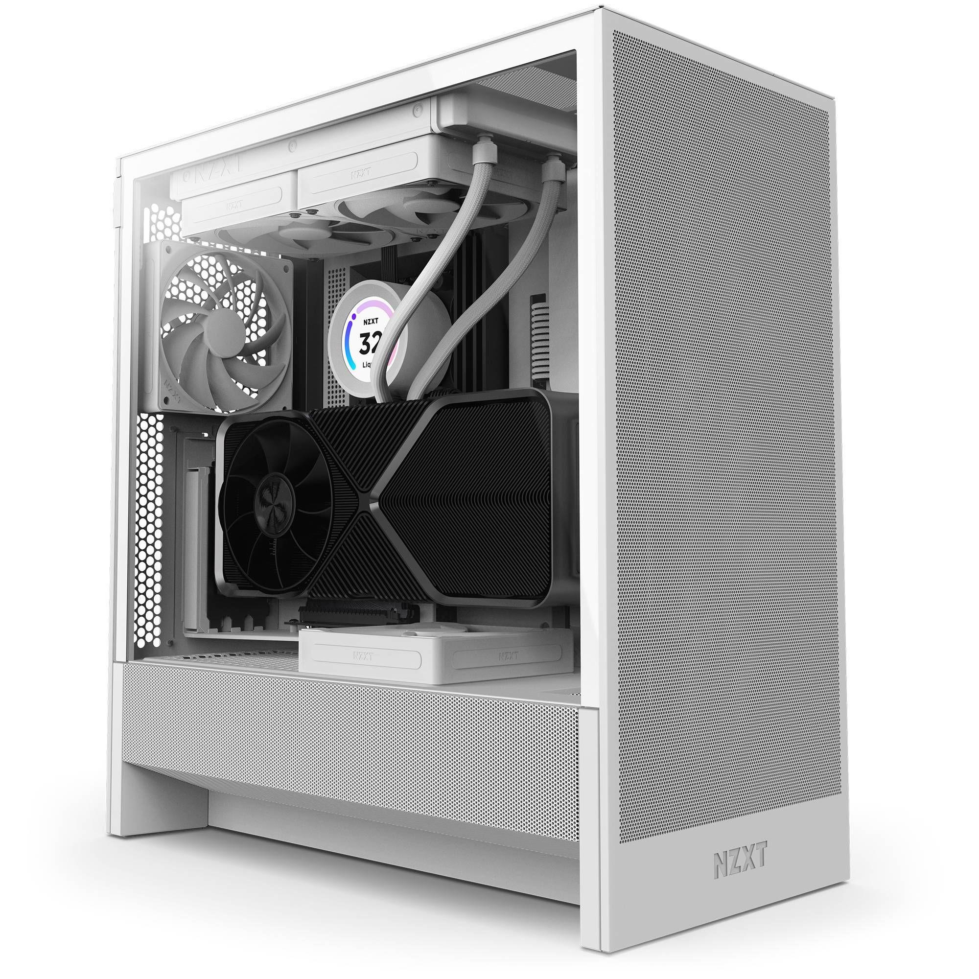 Caixa ATX NZXT H5 Flow CC-H52FW-01 (ATX, SFX, SFX-L - Midi Tower - E-ATX, ATX, Micro ATX - Branco) — miniatura 2