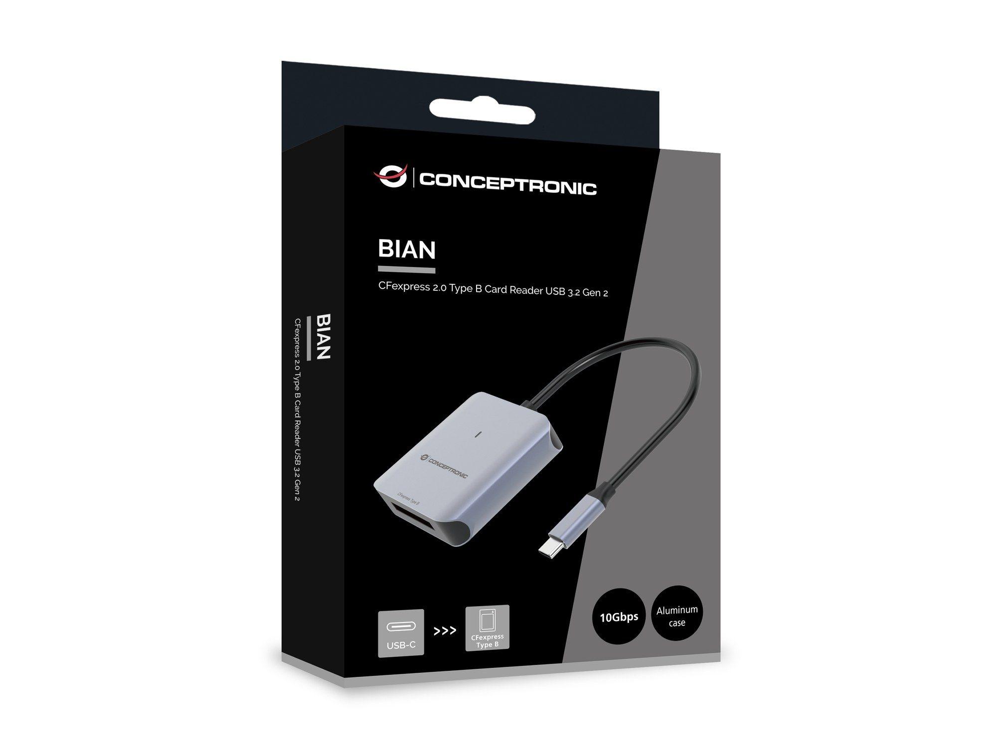 Leitor de Cartões CONCEPTRONIC BIAN08G (USB 3.2 Gen 2 Type-C - CFexpress 2.0 Type B - Cinzento), miniatura 5