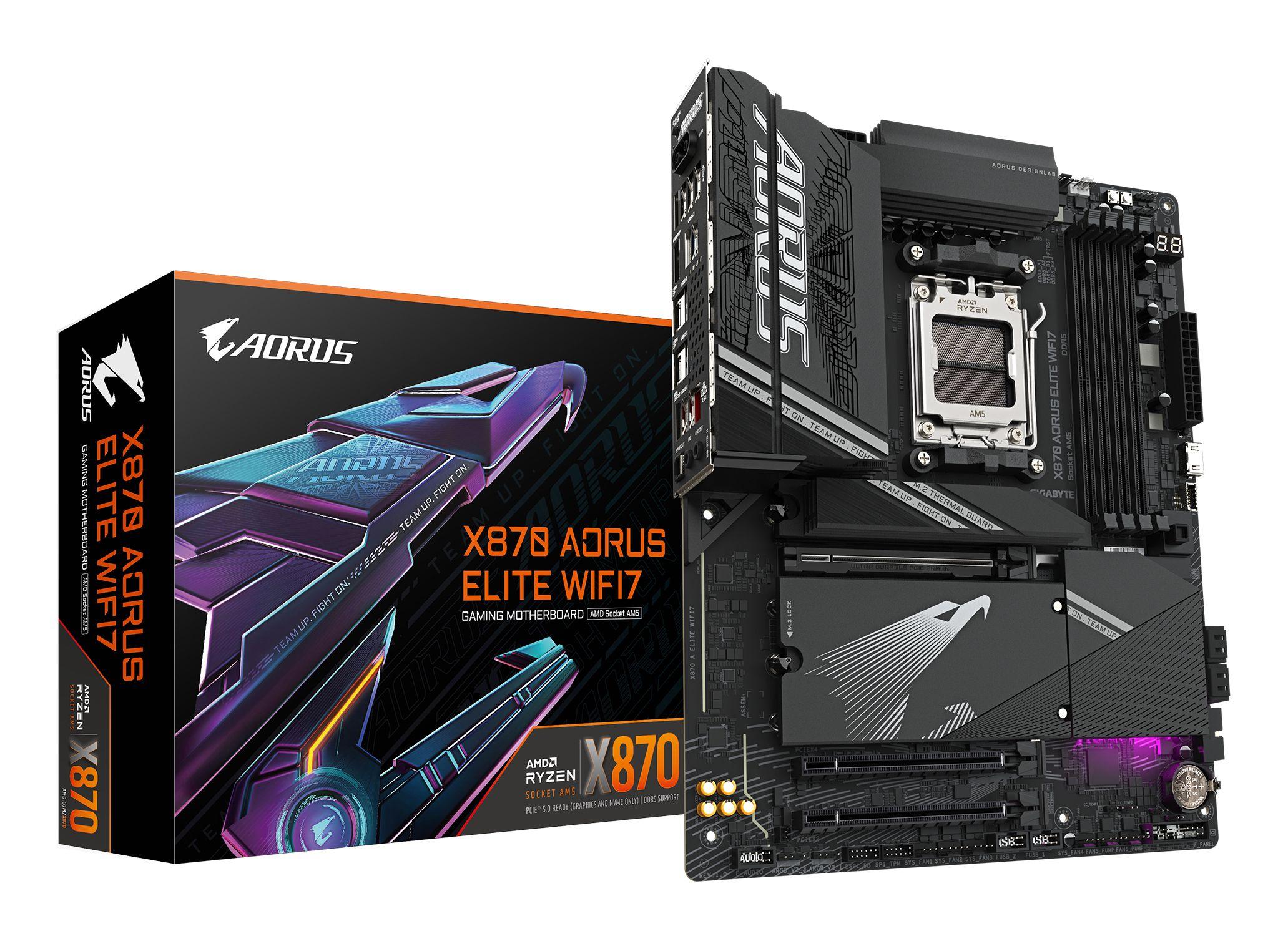 Motherboard GIGABYTE X870 AORUS ELITE WIFI7 (AM5 - ATX - Duplo canal - Preto)