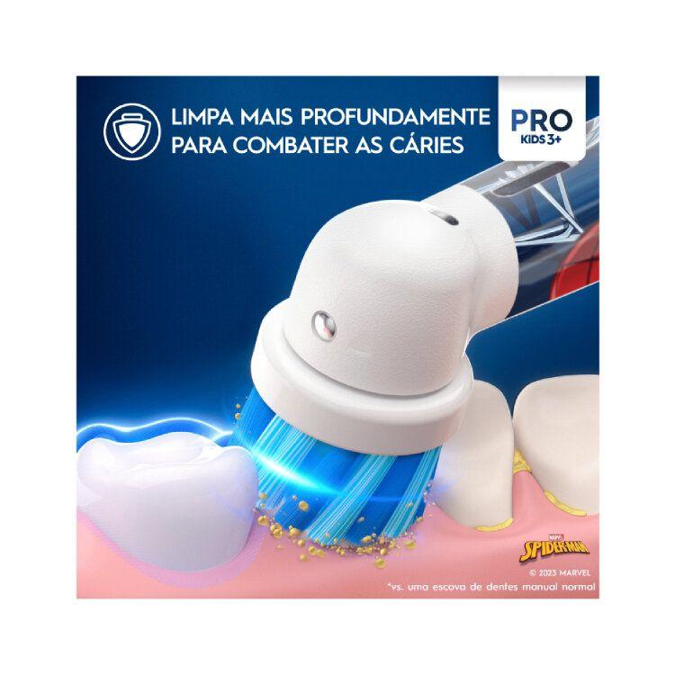Escova de Dentes Elétrica ORAL-B Vitality Pro Kids Spider-Man (Azul/Vermelho), miniatura 3