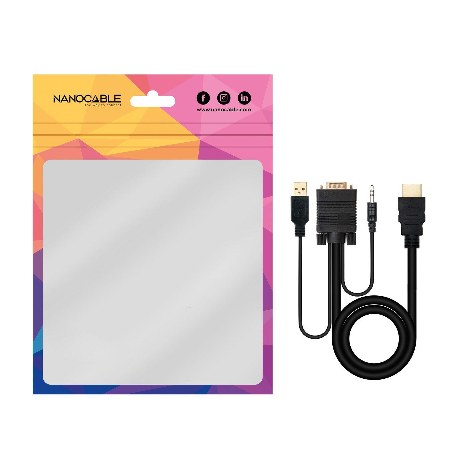 Cabo Conversor NANOCABLE 10.15.4350 (1,8 m - 60 Hz - HDMI Type A - Preto) — miniatura 5