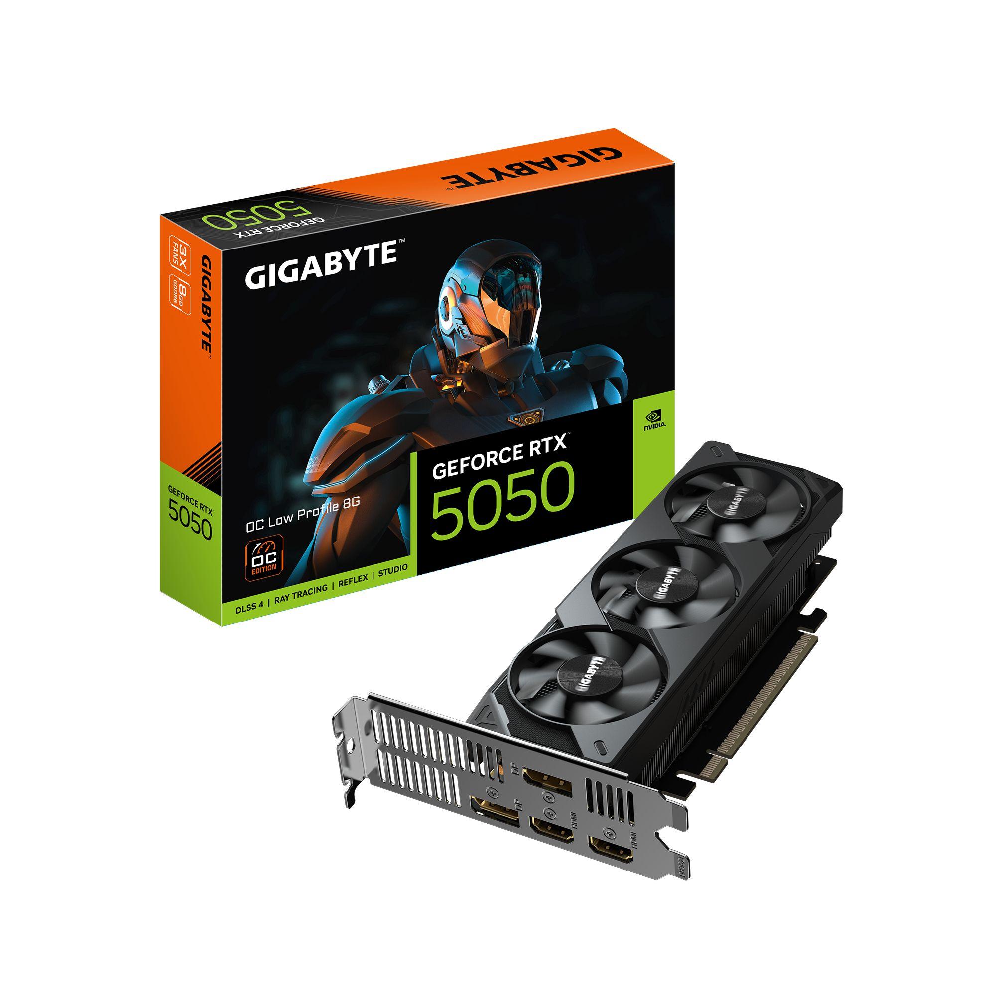 Placa Gráfica GIGABYTE GeForce RTX 5050 OC Low Profile 8G (GeForce RTX 5050 - 20000 MHz - 8 GB - Preto)