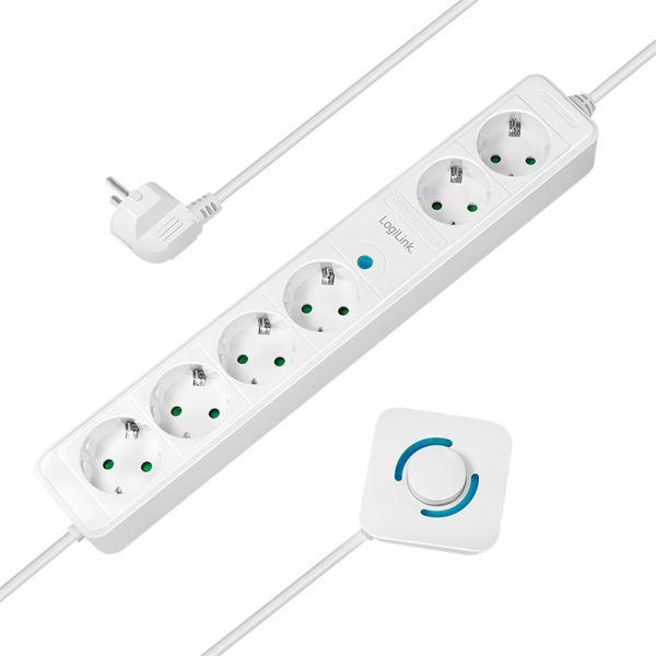 Régua de Tomadas LOGILINK LPS271 (Policarbonato - Branco)