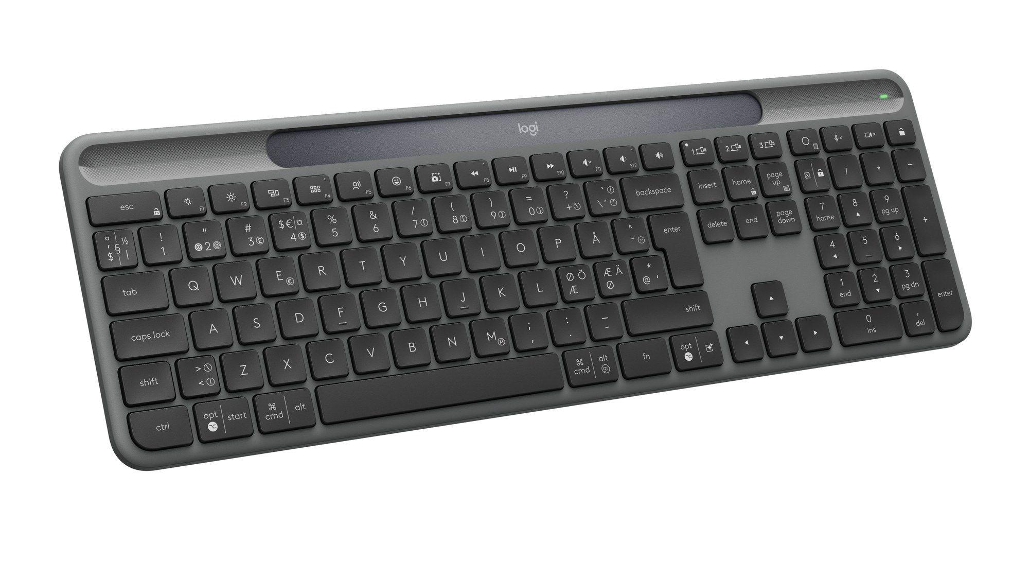 Teclado LOGITECH Signature Slim Solar+ K980 for Business (RF Wireless + Bluetooth - Sem fios - Grafite) — miniatura 2