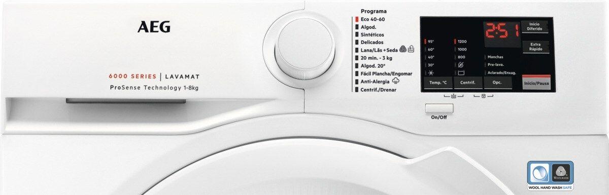 Máquina de Lavar Roupa Independente AEG LFA6I8272A (1200 RPM - B - 43 l - Branco), miniatura 2