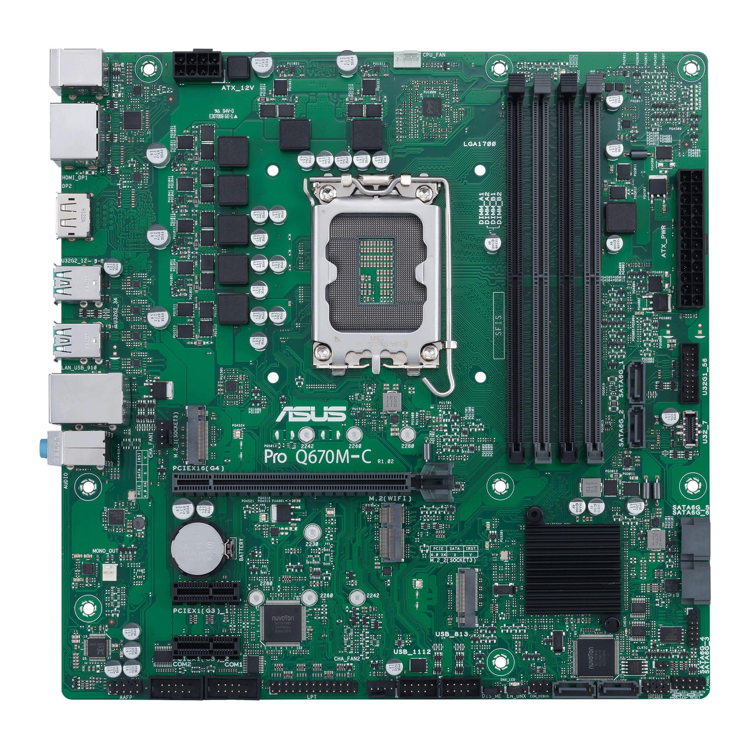Motherboard ASUS PRO Q670M-C-CSM (LGA 1700 - micro ATX - Duplo canal)
