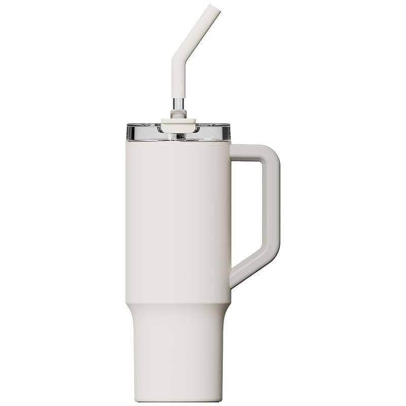 Caneca Térmica XIAOMI Straw Mug (Silicone, aço inoxidável 316L - Branco) — miniatura 2