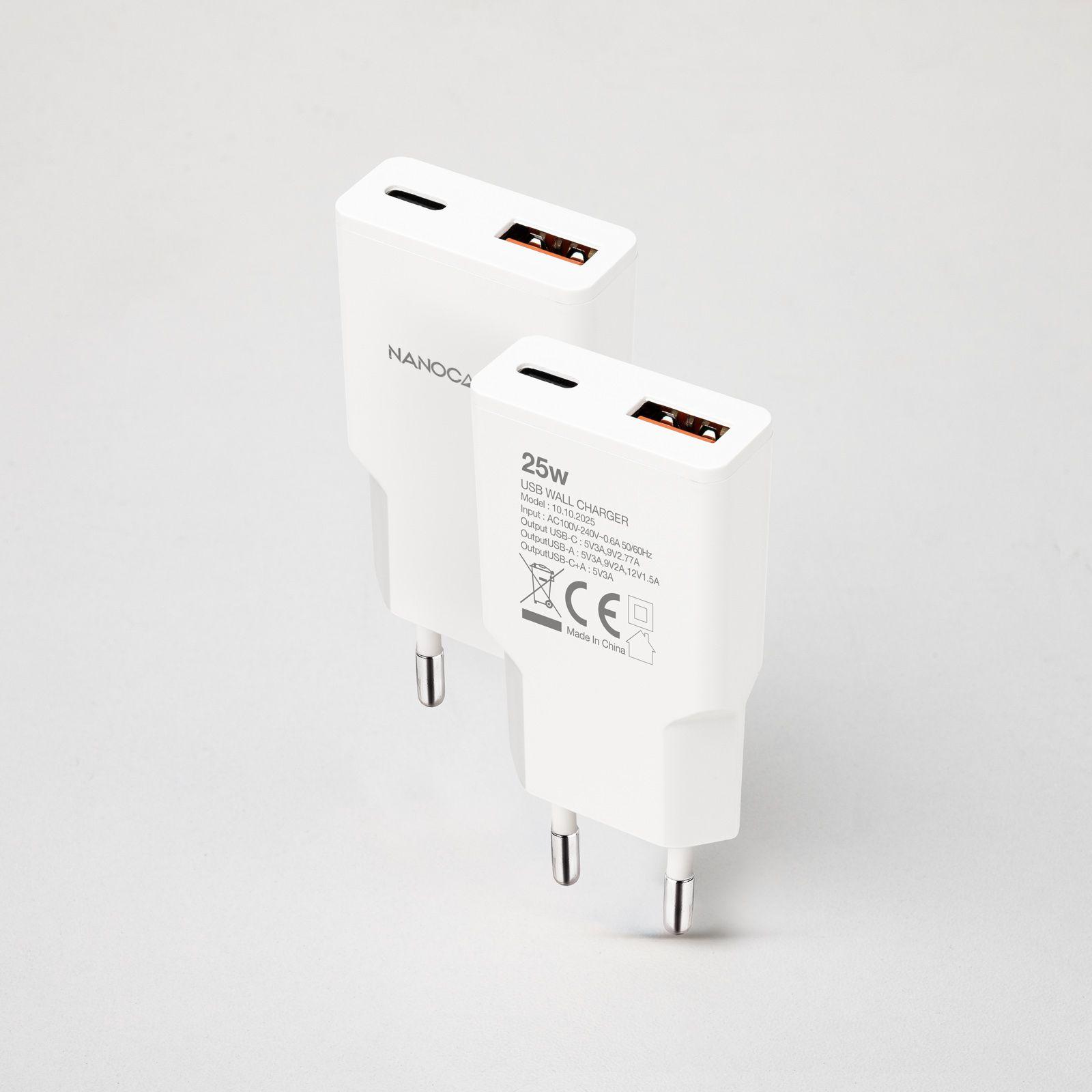Carregador de Parede NANOCABLE 10.10.2025 (25 W - Até 25 W - Branco), miniatura 2