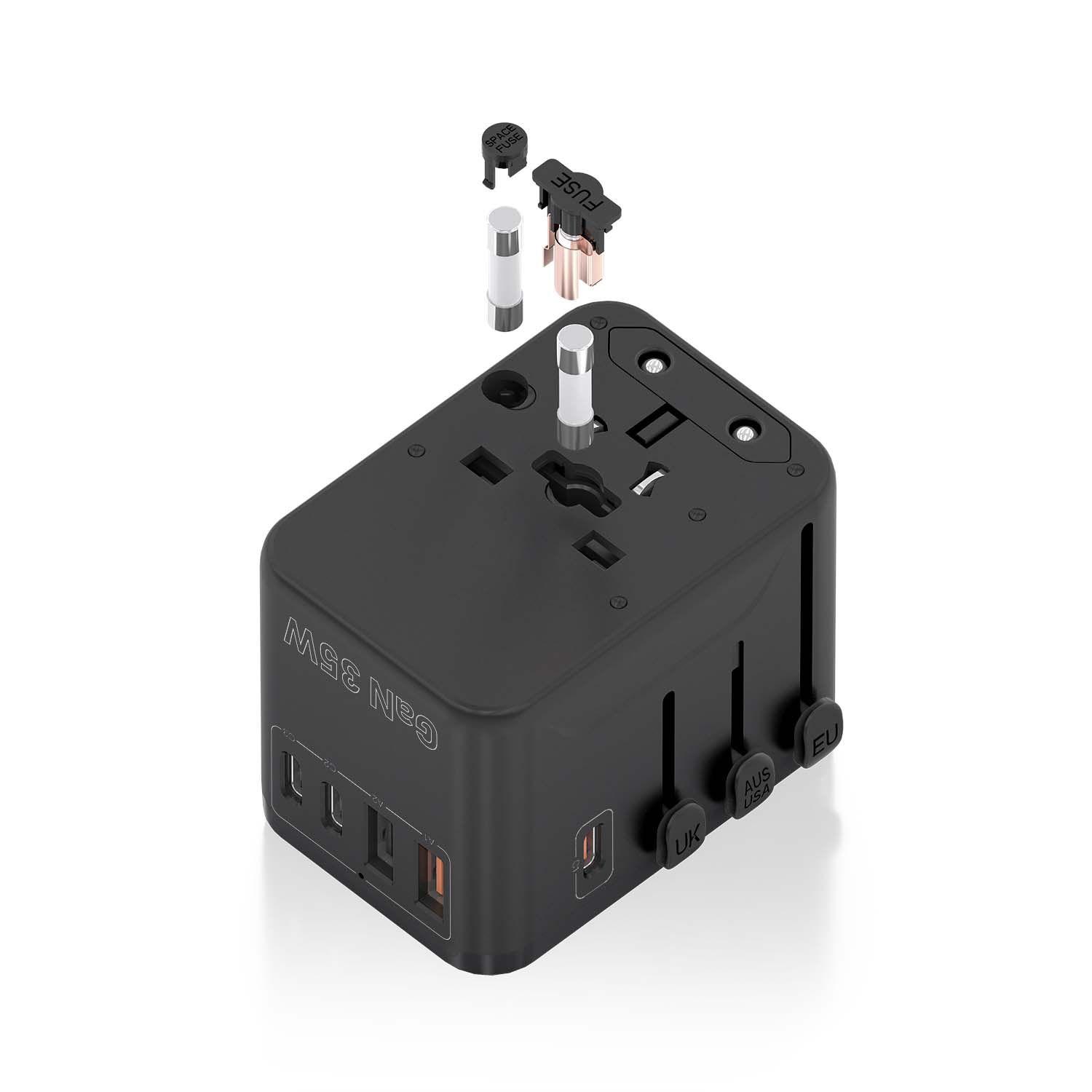 Adaptador de Viagem Universal AISENS ASPS-2A3C09-BK (2500 W - 35 W - Preto), miniatura 3