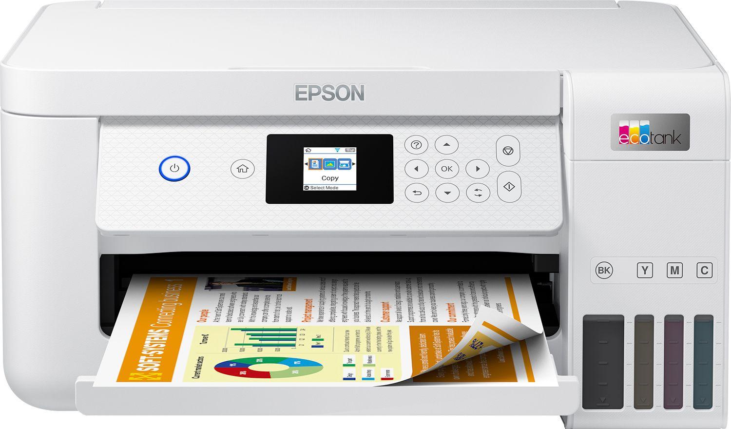 Impressora Multifunções EPSON EcoTank ET-2856 (A4 - Impressão a cores - 100 folhas - Branco)