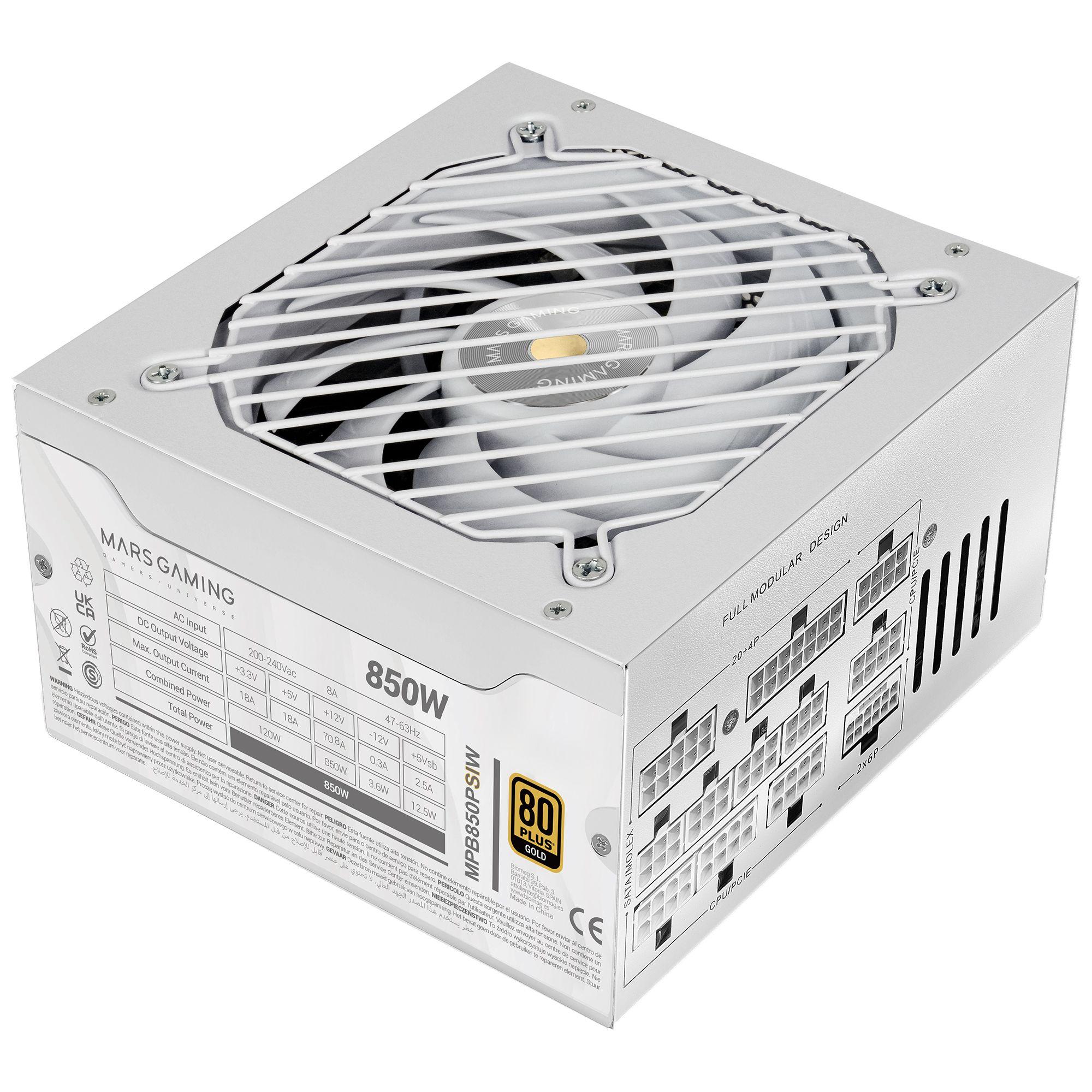 Fonte de Alimentação MARS GAMING MPB850PSIW (ATX - 850 W - 80 PLUS Gold - Branco)