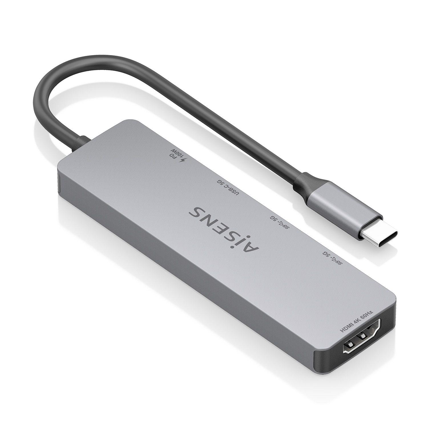 Dock USB-C AISENS ASUC-5P028-GR (0,15 m - Cinzento), miniatura 2