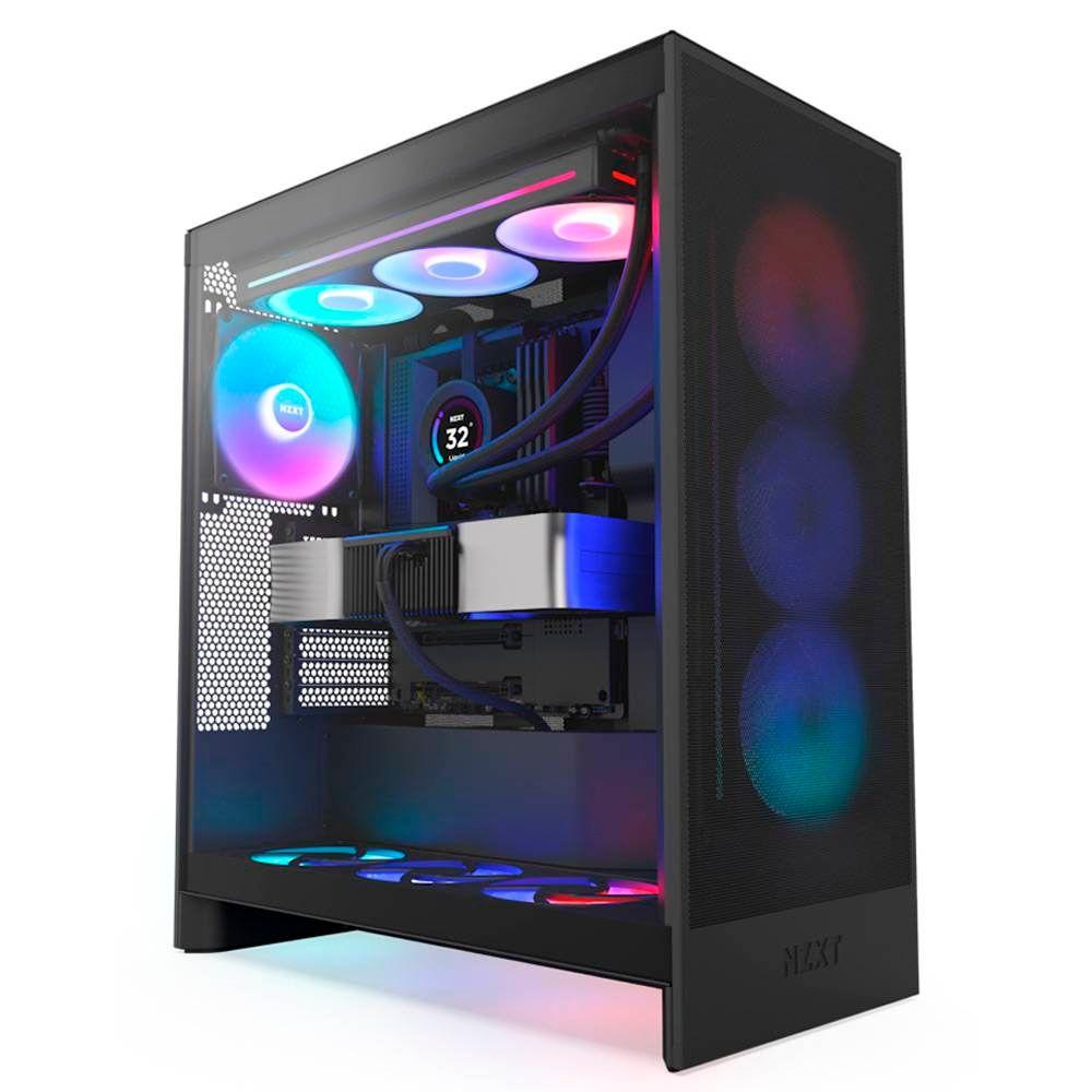 Caixa PC NZXT H7 Flow RGB (ATX, EATX, micro ATX, Mini-ITX - ATX, SFX, SFX-L - Midi Tower - Preto) — miniatura 2
