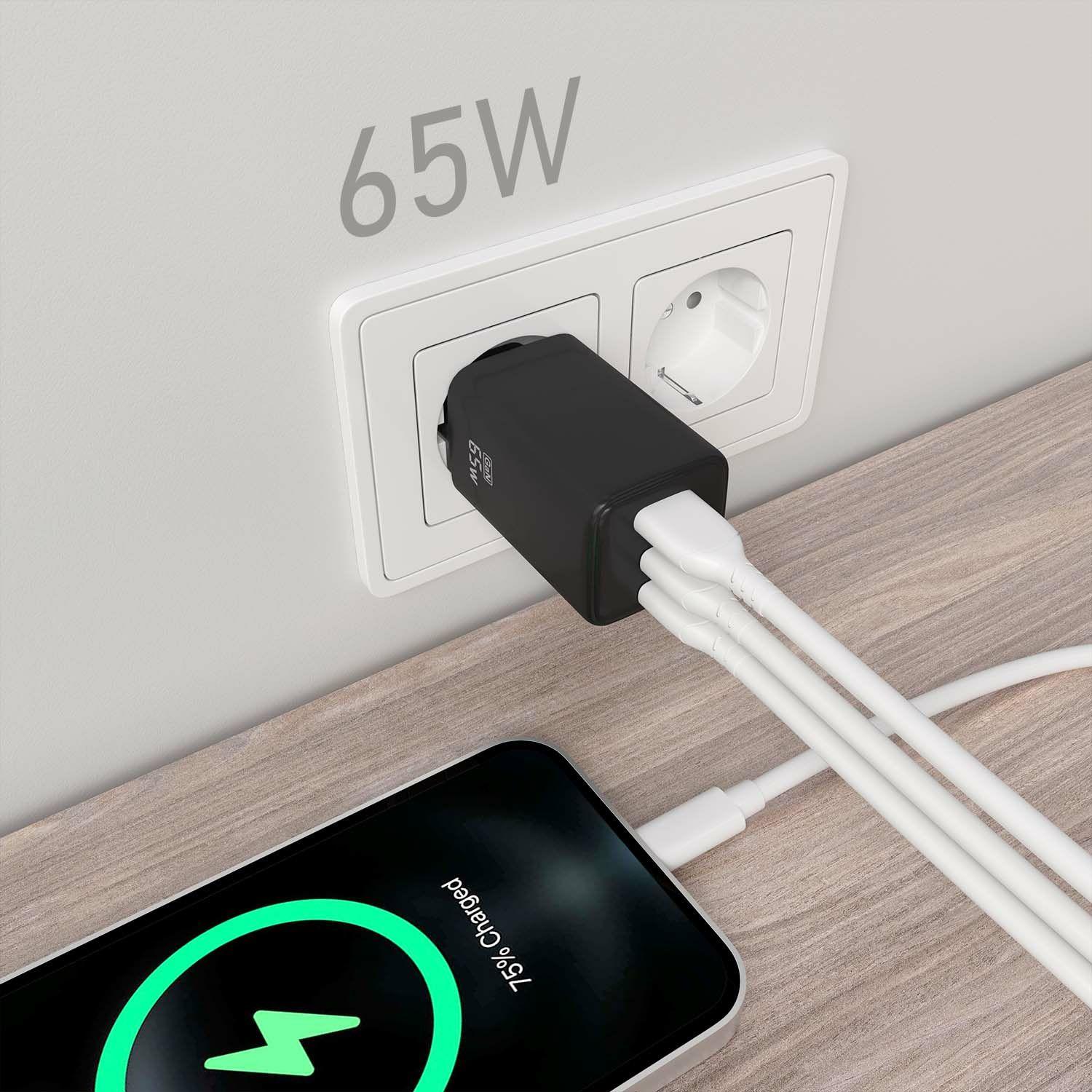 Carregador de Parede AISENS ASCH-65W3P042-BK (65 W - Preto), miniatura 4