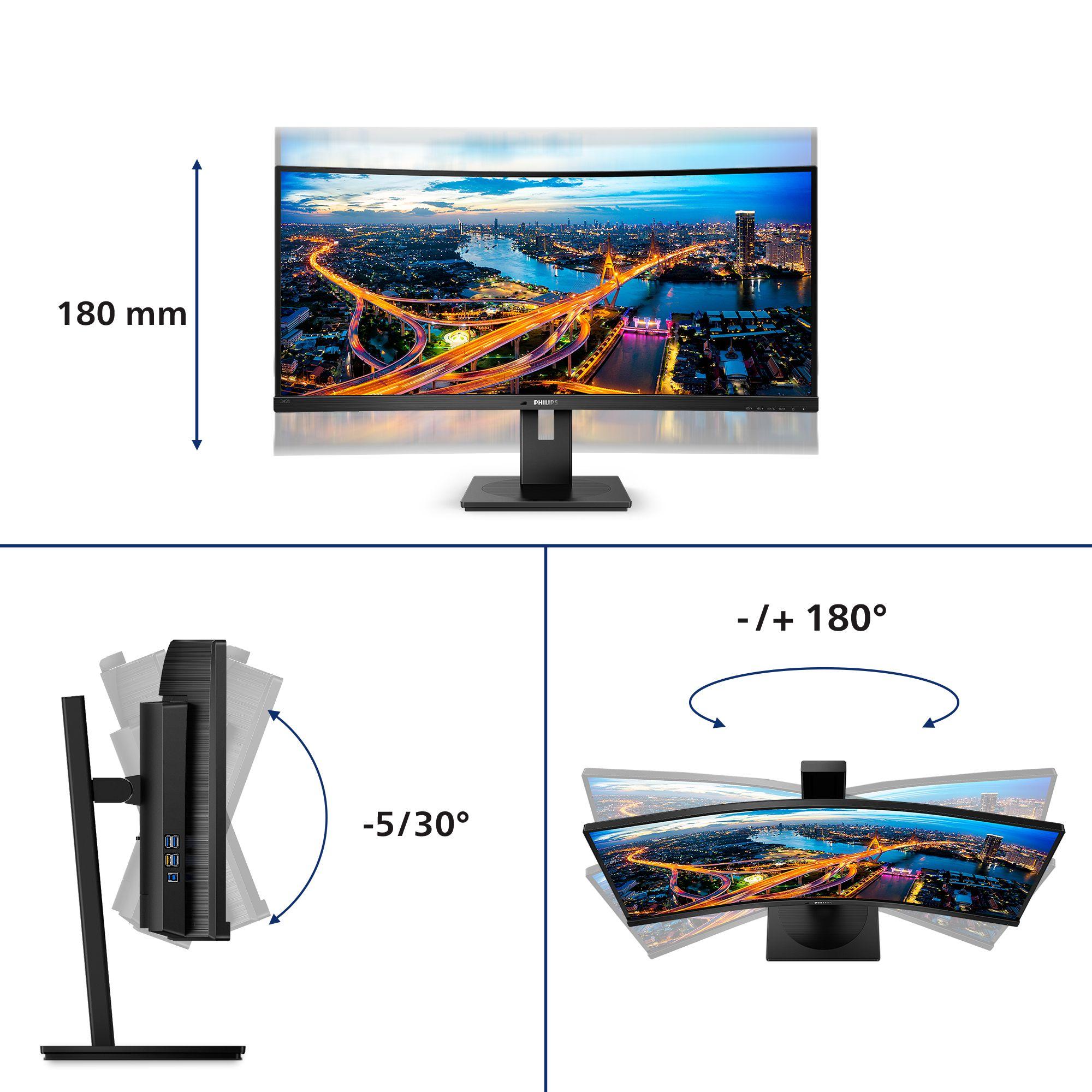 Monitor PHILIPS 345B1C/00 (34" - VA - 100 Hz - Preto), miniatura 3