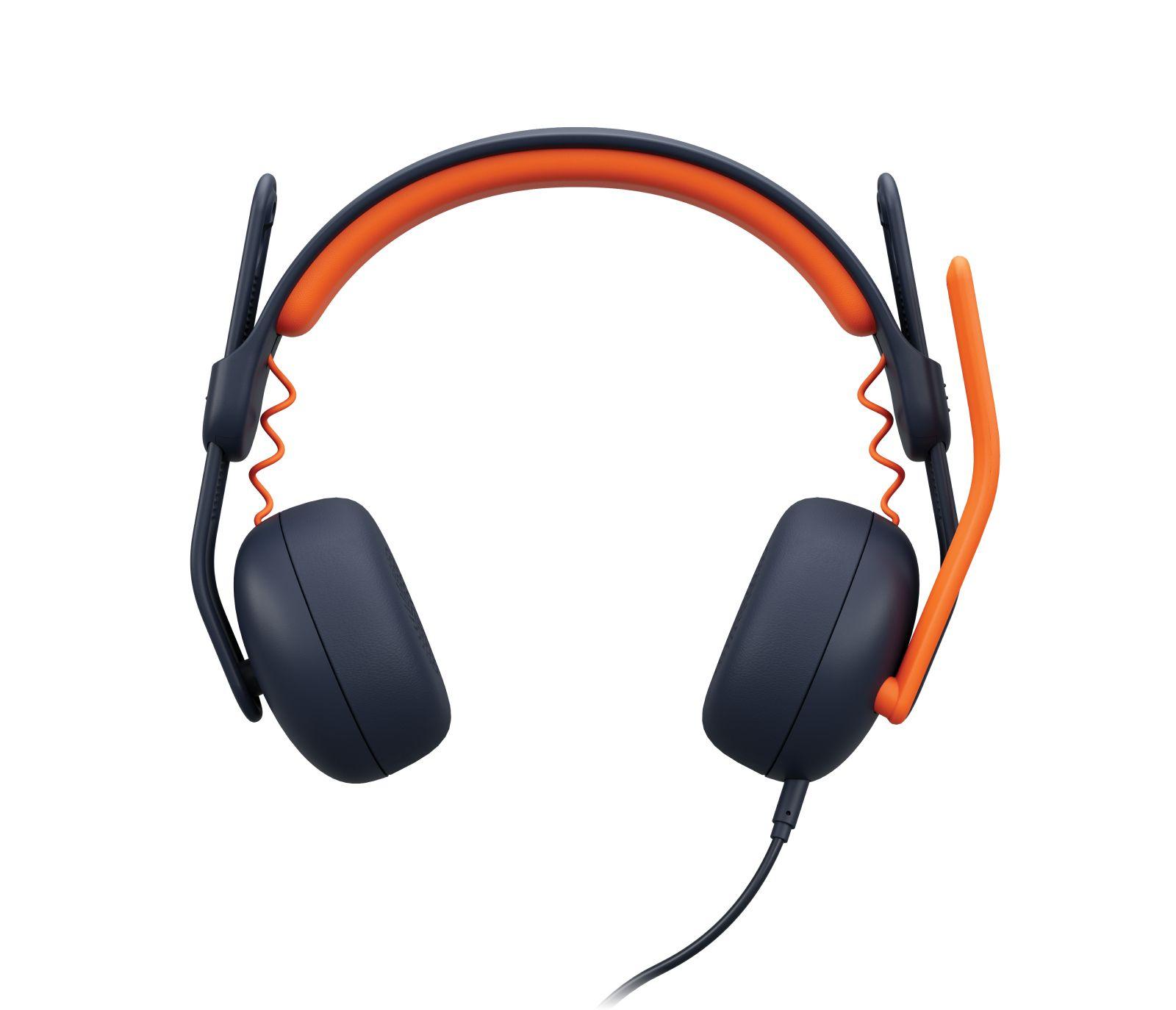 Auscultadores LOGITECH Zone Learn (Binaural - Com fios - Supra-aural - Azul e Laranja)