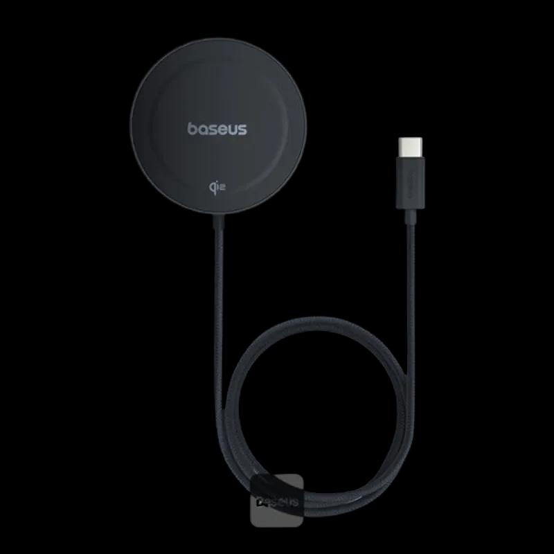 Carregador Sem Fios Magnético BASEUS Simple Mini4 (MagSafe e Qi2 - Carregador sem fios magnético - Preto)