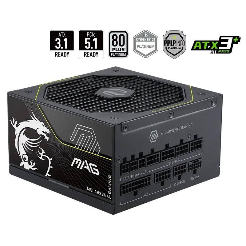 Fonte de Alimentação MSI MAG A1200PLS PCIE5 (ATX - 1200 W - 80 PLUS Titanium - Preto), miniatura 2