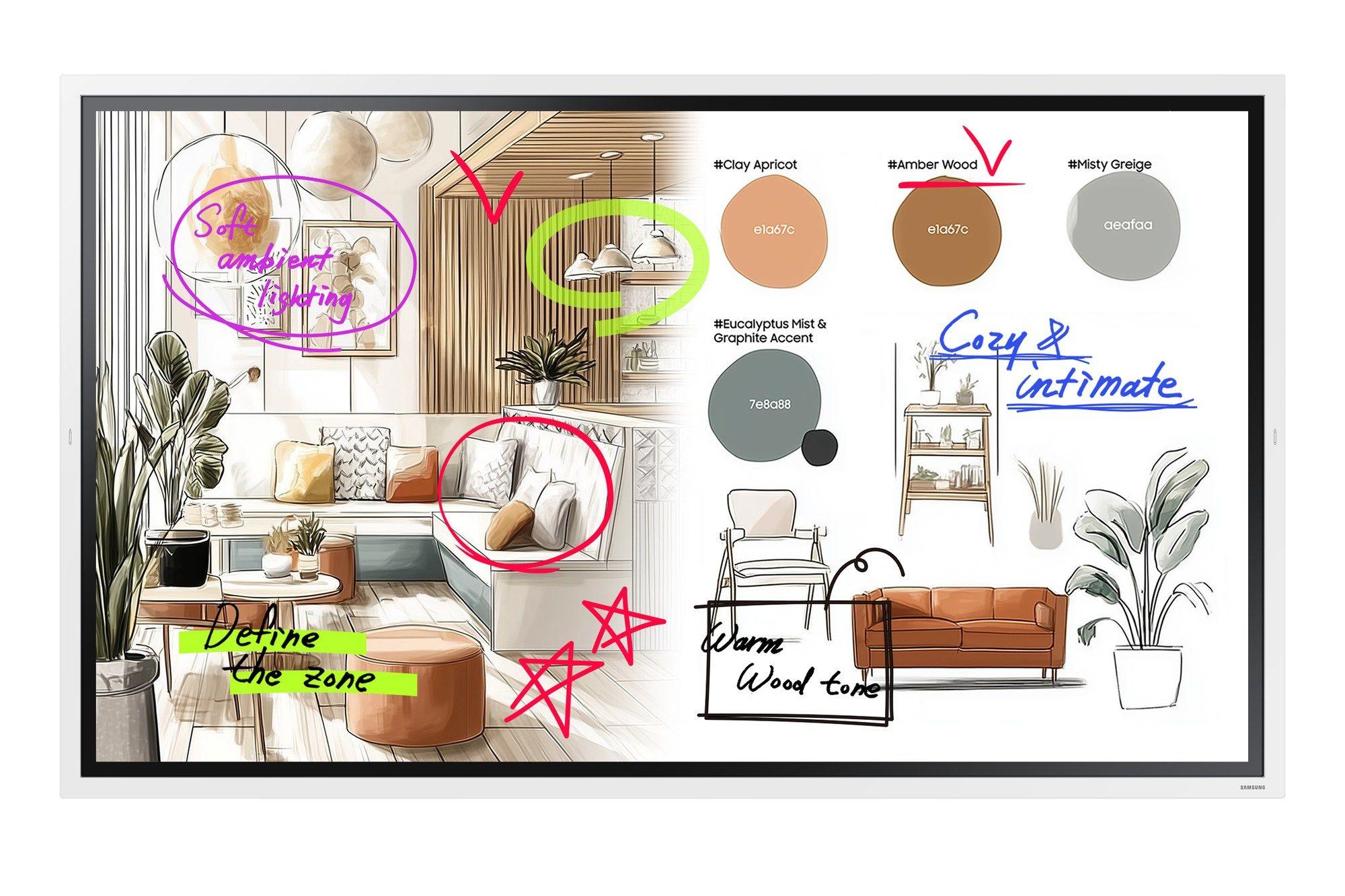 Quadro Interativo SAMSUNG WM65FX (65" - 4K Ultra HD - Wi-Fi - Cinzento/Branco)