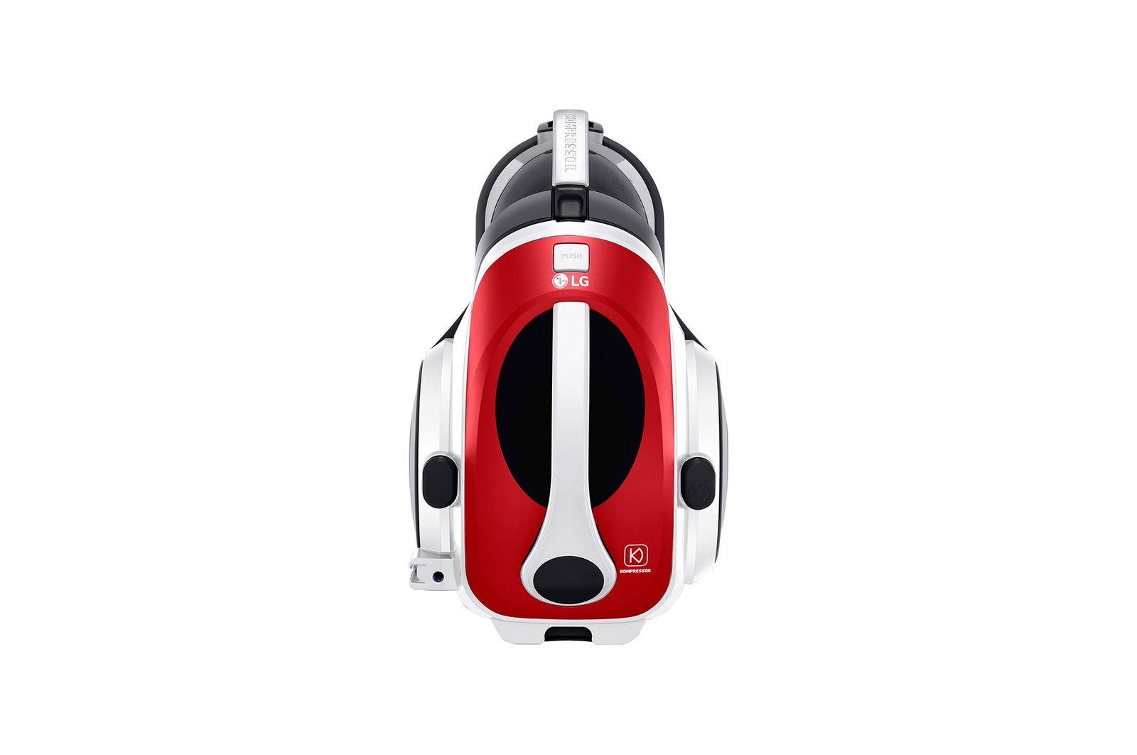 Aspirador Cilíndrico LG VK8506NHAG (Altura 45 cm - 1,2 l - Sem bolsa - Alumínio e Vermelho)