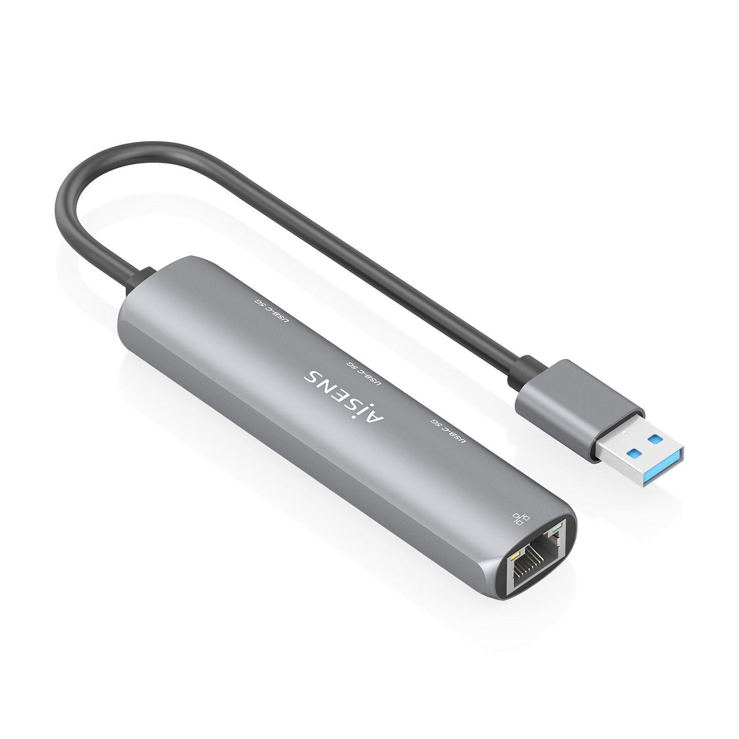Adaptador de Rede USB AISENS ASUC-4P037-GR (0,15 m - Windows 10, Windows 11 - Cinzento) — miniatura 2