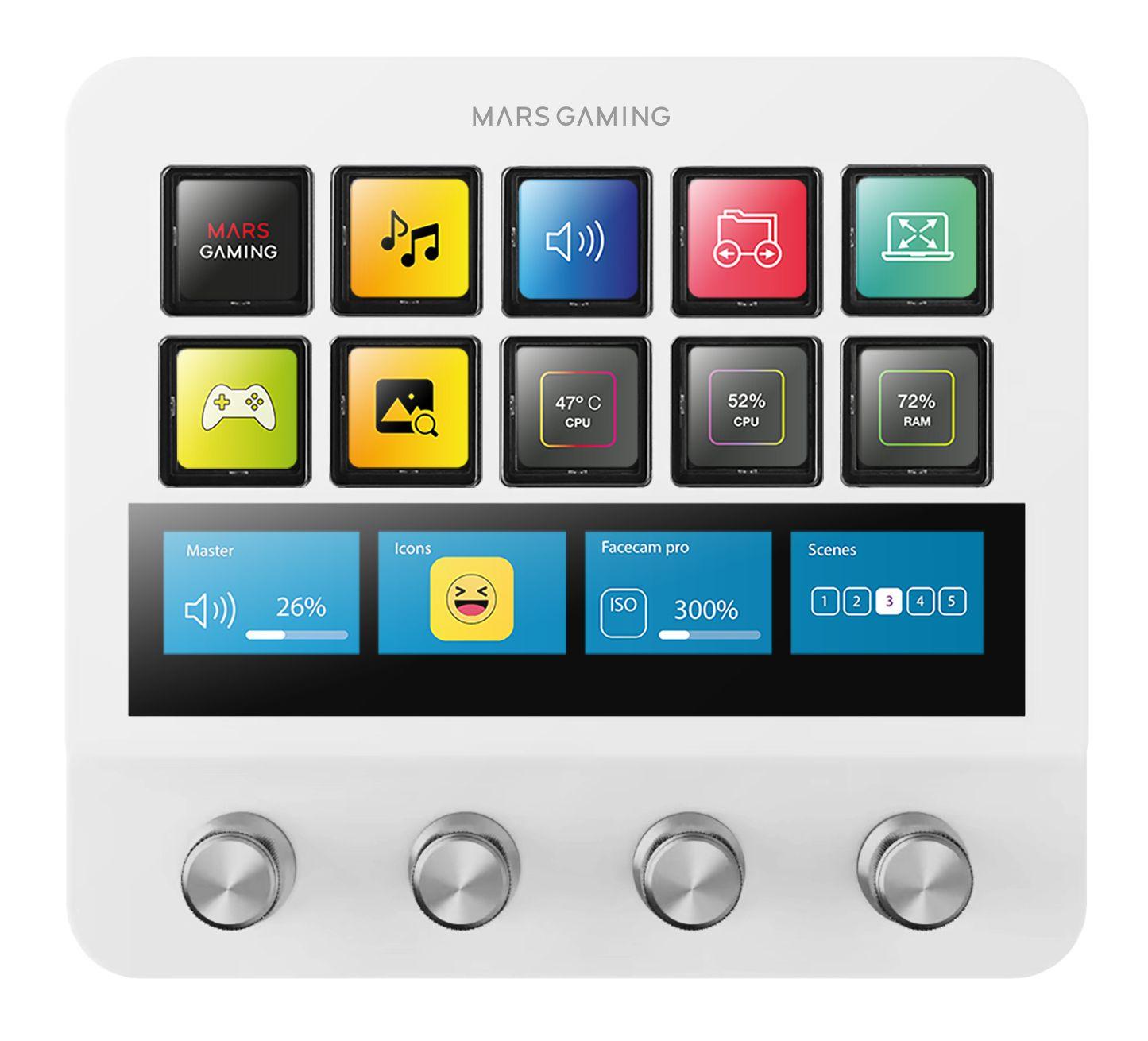 Control Deck MARS GAMING MSD-PRO (USB Tipo-C - Branco) — miniatura 4