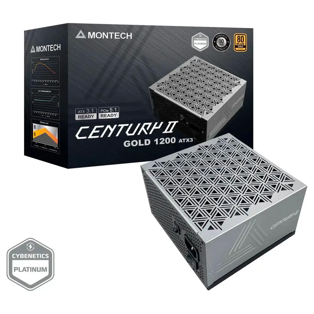 Fonte de Alimentação MONTECH Century II 1200W (ATX - 1200 W - 80 PLUS Gold - Prateado), miniatura 2