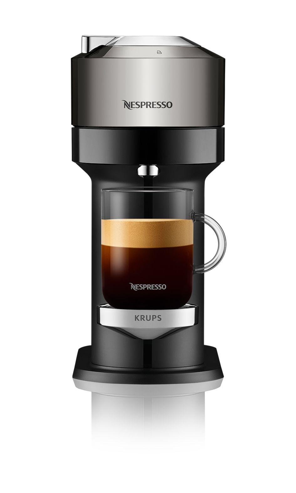 Máquina de Café de Cápsulas KRUPS Nespresso Vertuo Next Deluxe XN910C10 (Cápsula de café - 1500 W - 1,1 l - Preto/Cinzento)