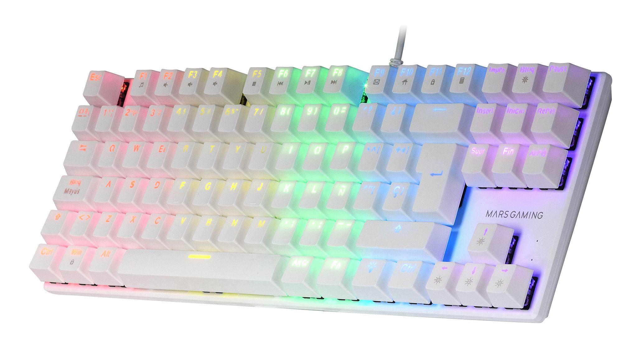 Teclado Gaming MARS GAMING MK80W (Italiano - Interruptor de chave mecânico - USB - Branco) — miniatura 2