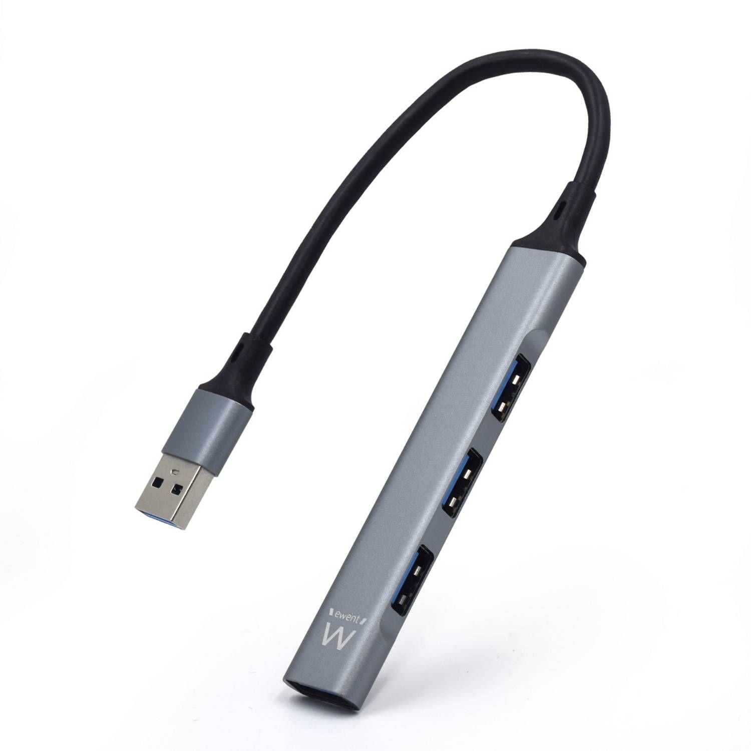 Hub USB EWENT EW1144 (0,17 m - USB 3.2 Gen 1 Tipo A - USB 2.0, USB 3.2 Gen 1 Tipo A - Cinzento e Prateado) — miniatura 2