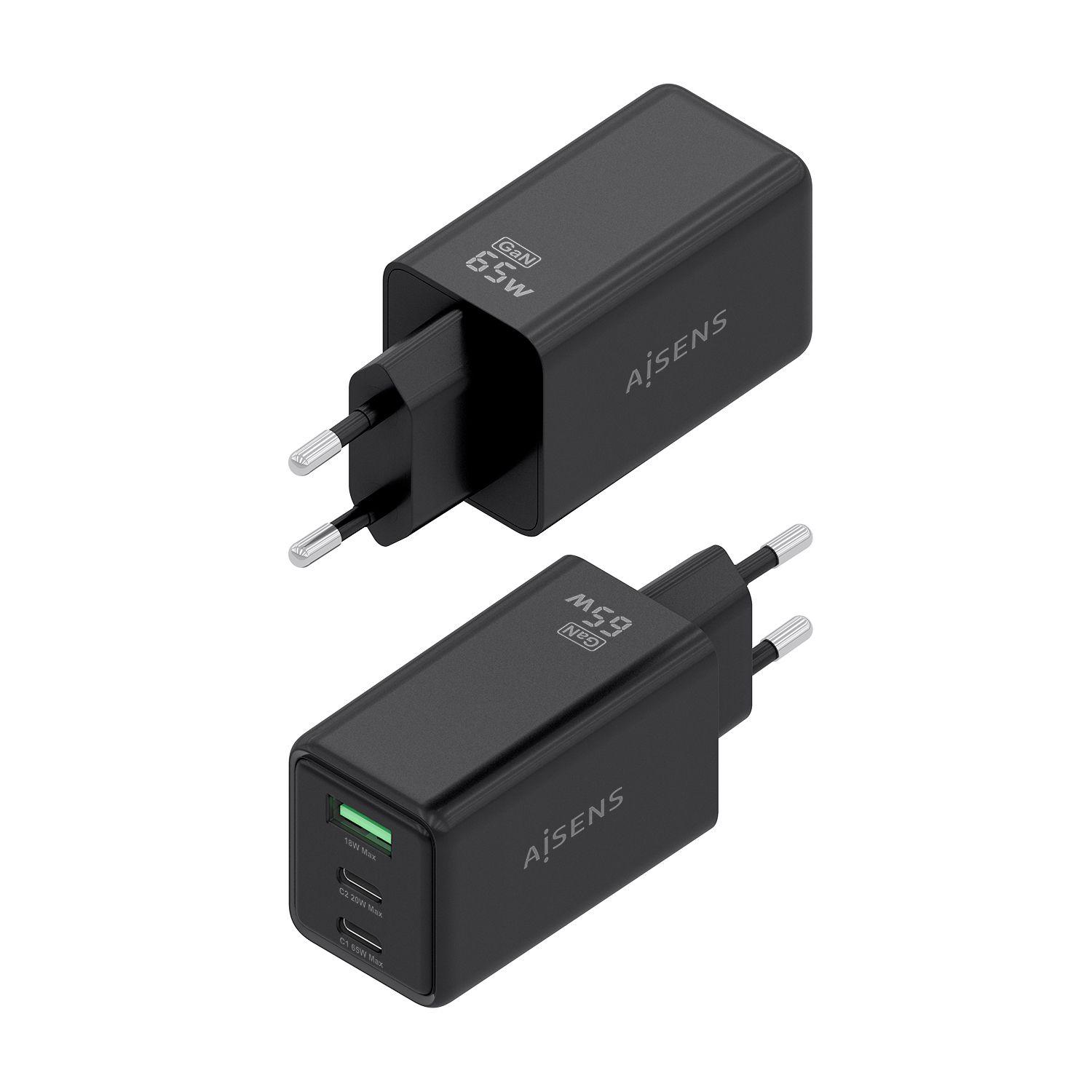 Carregador AISENS ASCH-65W3P073-BK (65 W - 45 W - Preto), miniatura 3