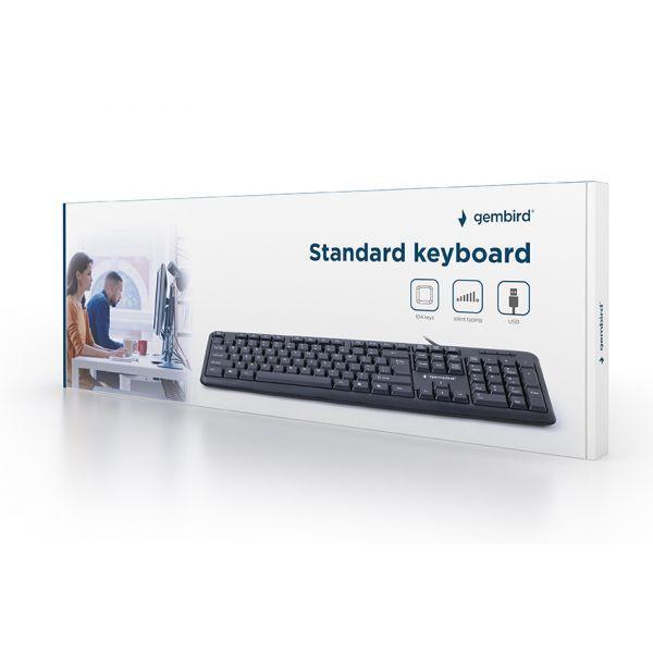 Teclado GEMBIRD KB-U-103 (Inglês - Tamanho completo - USB - Preto) — miniatura 4