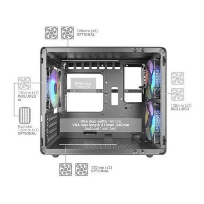 Caixa PC MARS GAMING MC400W (micro ATX, Mini-ITX - Mini Tower - Micro-ATX, Mini-ITX - Branco) — miniatura 4