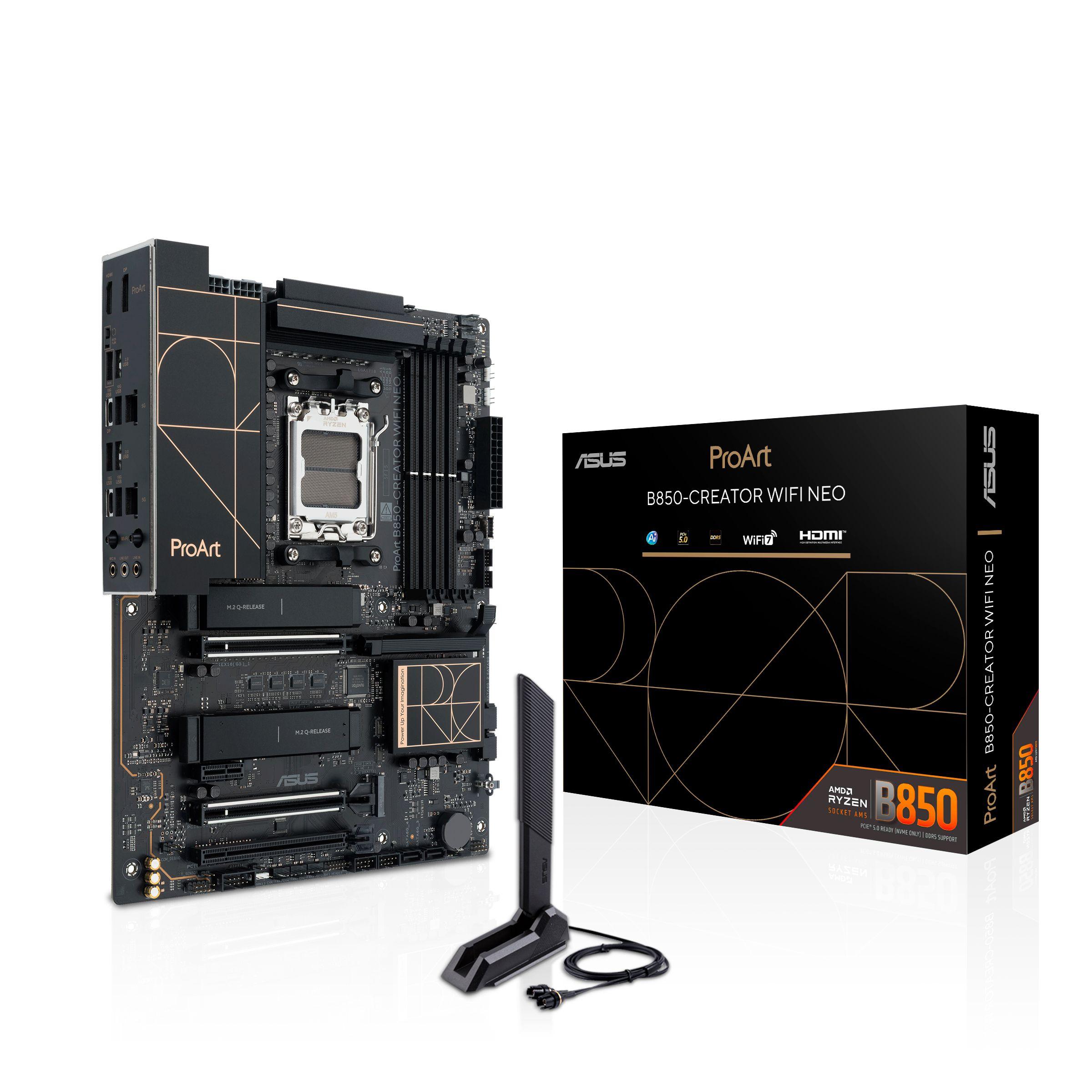 Motherboard ASUS ProArt B850-Creator WiFi Neo (AM5 - ATX - Duplo canal - Preto)