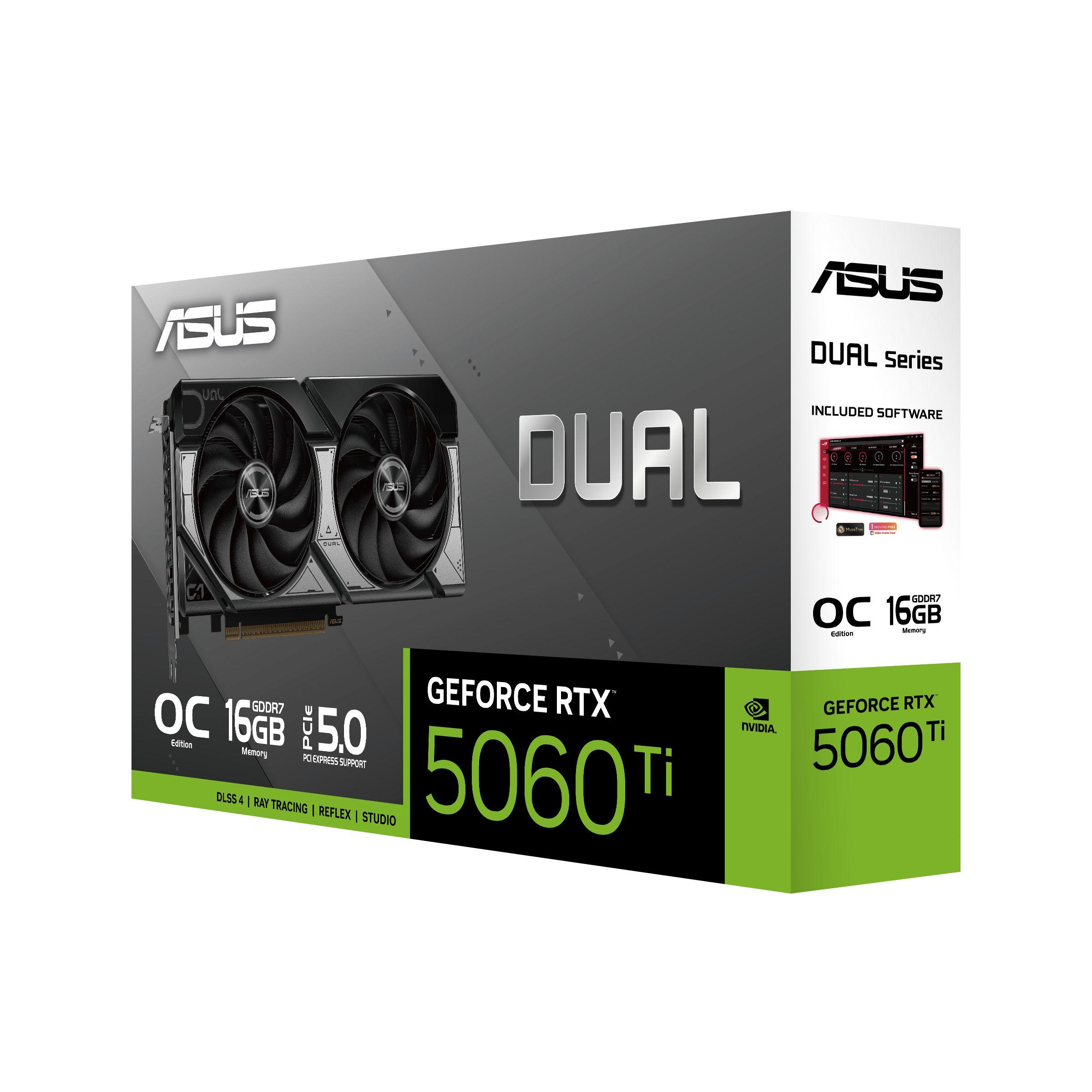 Placa Gráfica ASUS Dual RTX5060TI-O16G (GeForce RTX 5060 Ti - 28 Gbps - 16 GB - Preto e Cinzento), miniatura 14