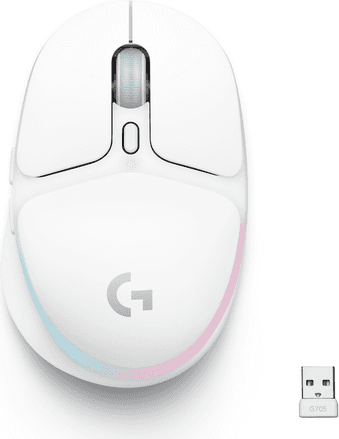 Rato LOGITECH G705 (8200 DPI - Bluetooth e sem fios - RGB - Branco)
