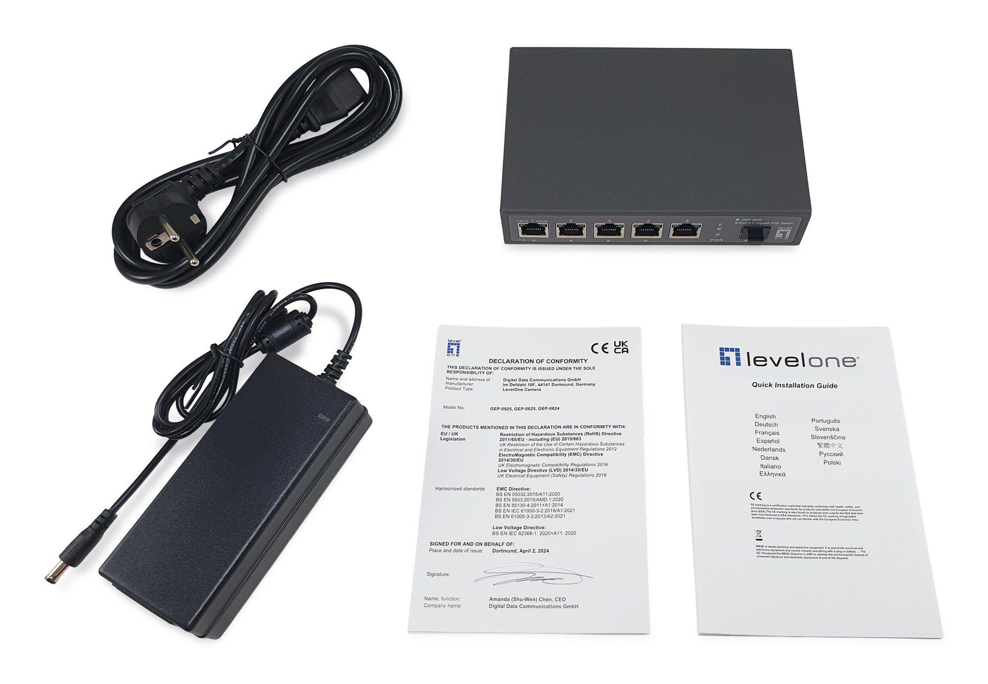 Switch LEVELONE GEP-0625 (2.5G Ethernet - 8 MB - 35 Gbit/s - Preto), miniatura 5