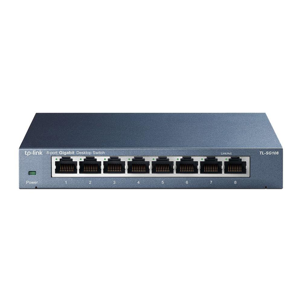Switch TP-LINK TL-SG108 V4 (Gigabit Ethernet - 1,5 MB - 16 Gbit/s - Preto)
