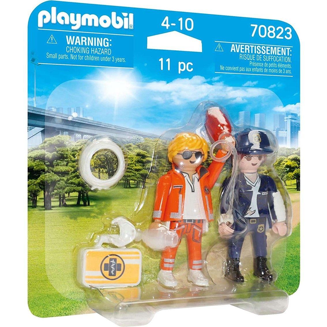 Conjunto de Figuras PLAYMOBIL 70823 Duo Socorrista e Policial (4 anos - Multicor)