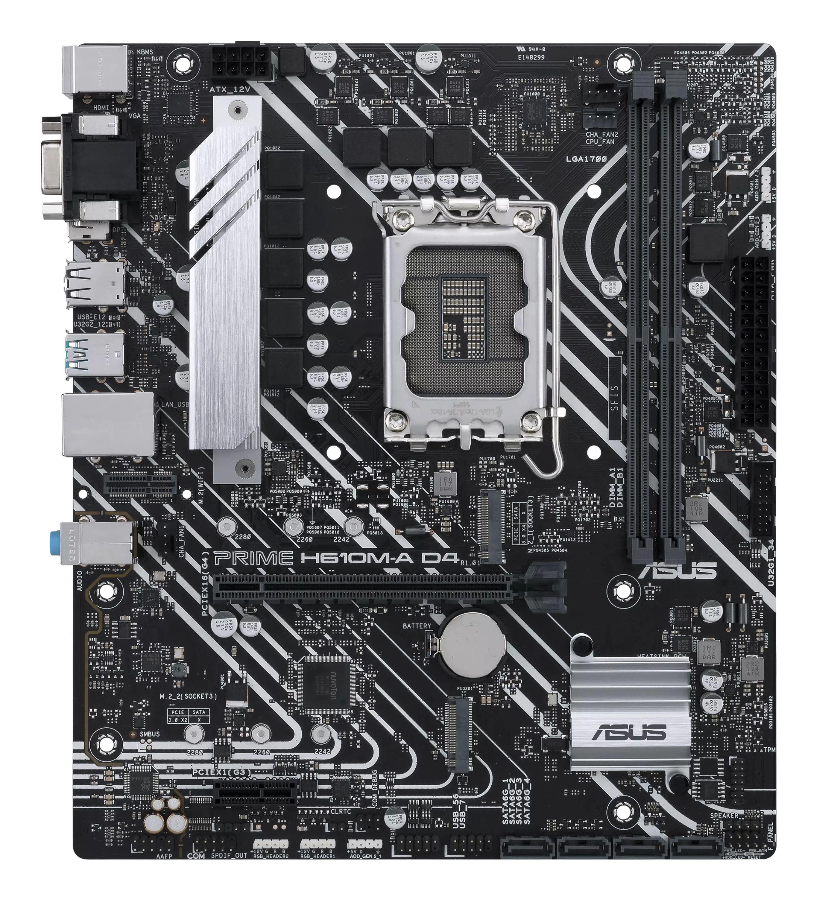 Motherboard ASUS PRIME H610M-A D4-CSM (LGA 1700 - micro ATX - Duplo canal - Preto) — miniatura 2