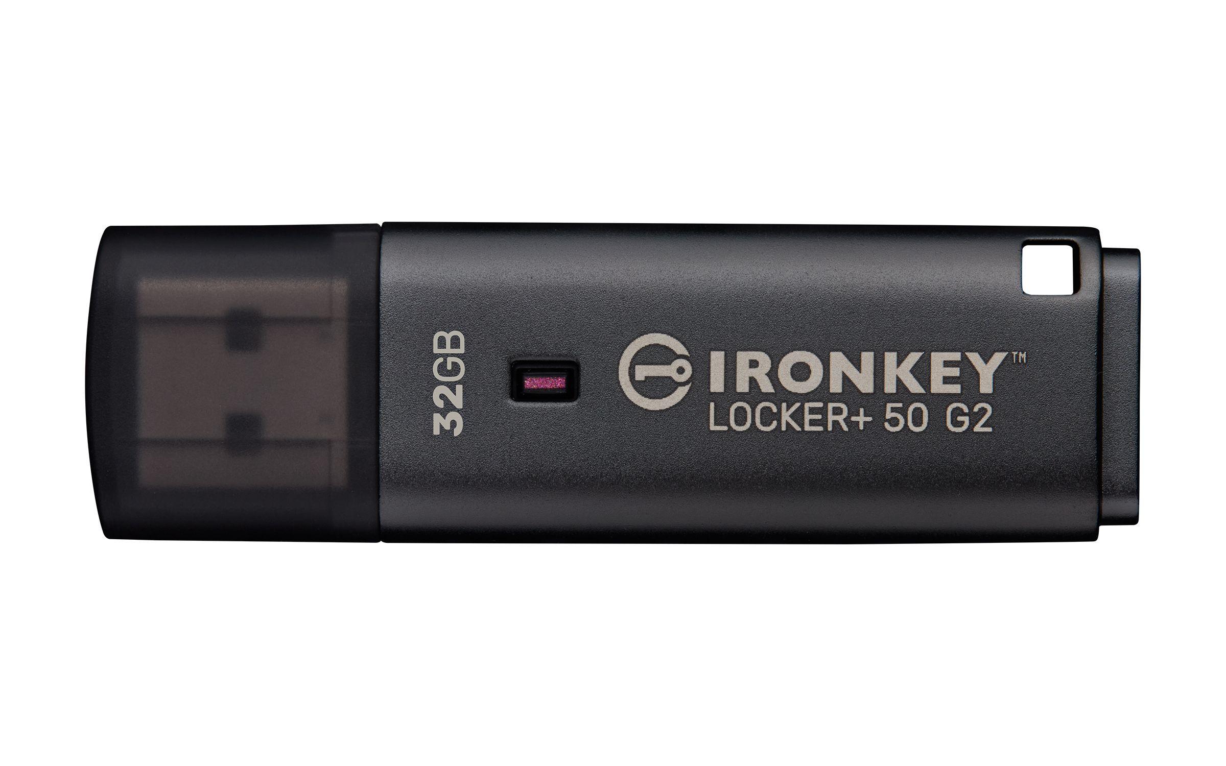Pen USB KINGSTON IronKey Locker+ 50 G2 (Tampa - USB Type-A - 3.2 Gen 1 - Preto)