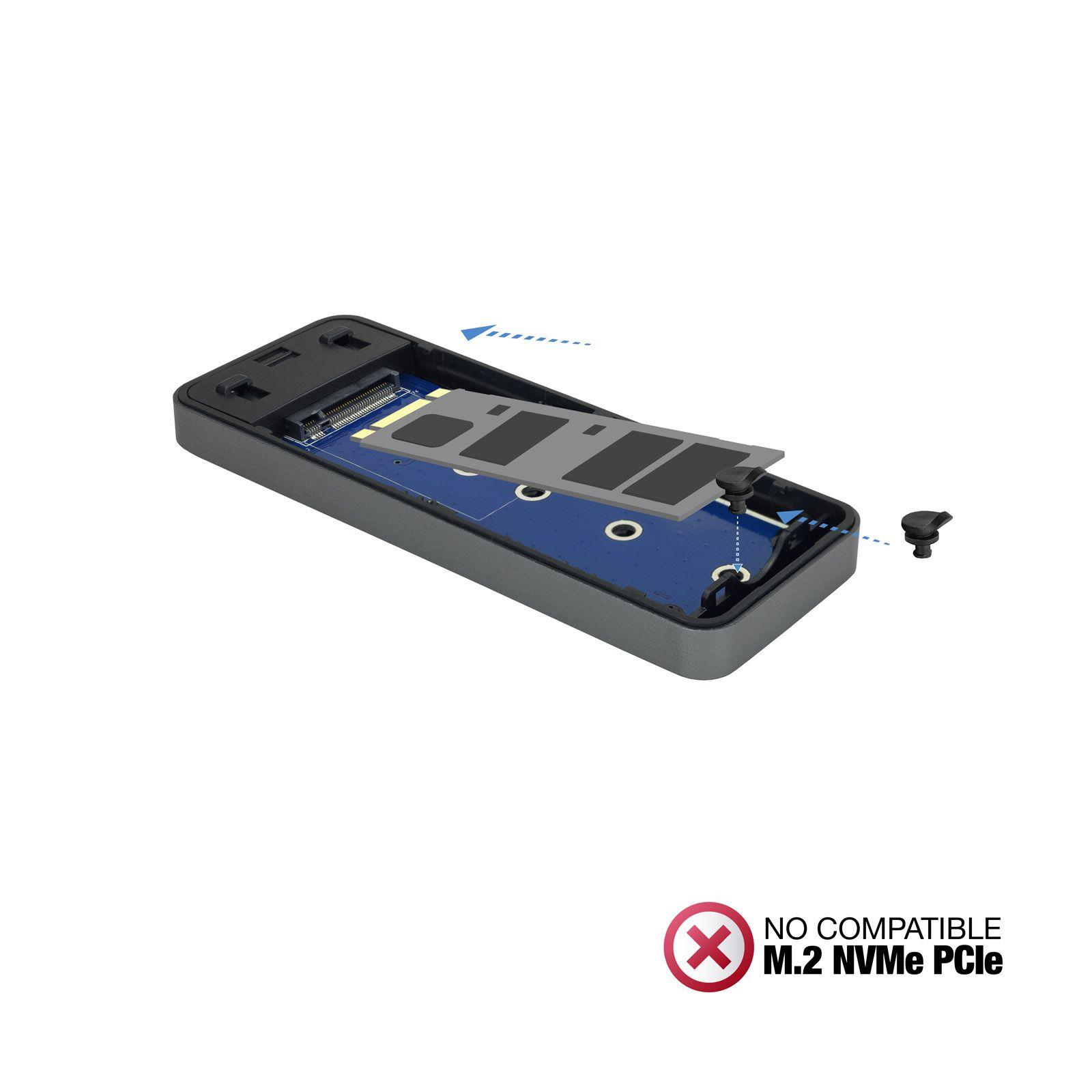 Caixa Externa SSD M.2 TOOQ TQE-2281G (1 TB - M.2 - M.2 SATA NGFF, chave B - Cinzento) — miniatura 4