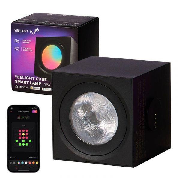 Módulo de Iluminação Inteligente YEELIGHT Cube Smart Lamp Light Gaming Cube Spot Expansion Pack YLFWD-0005 (Preto) — miniatura 2