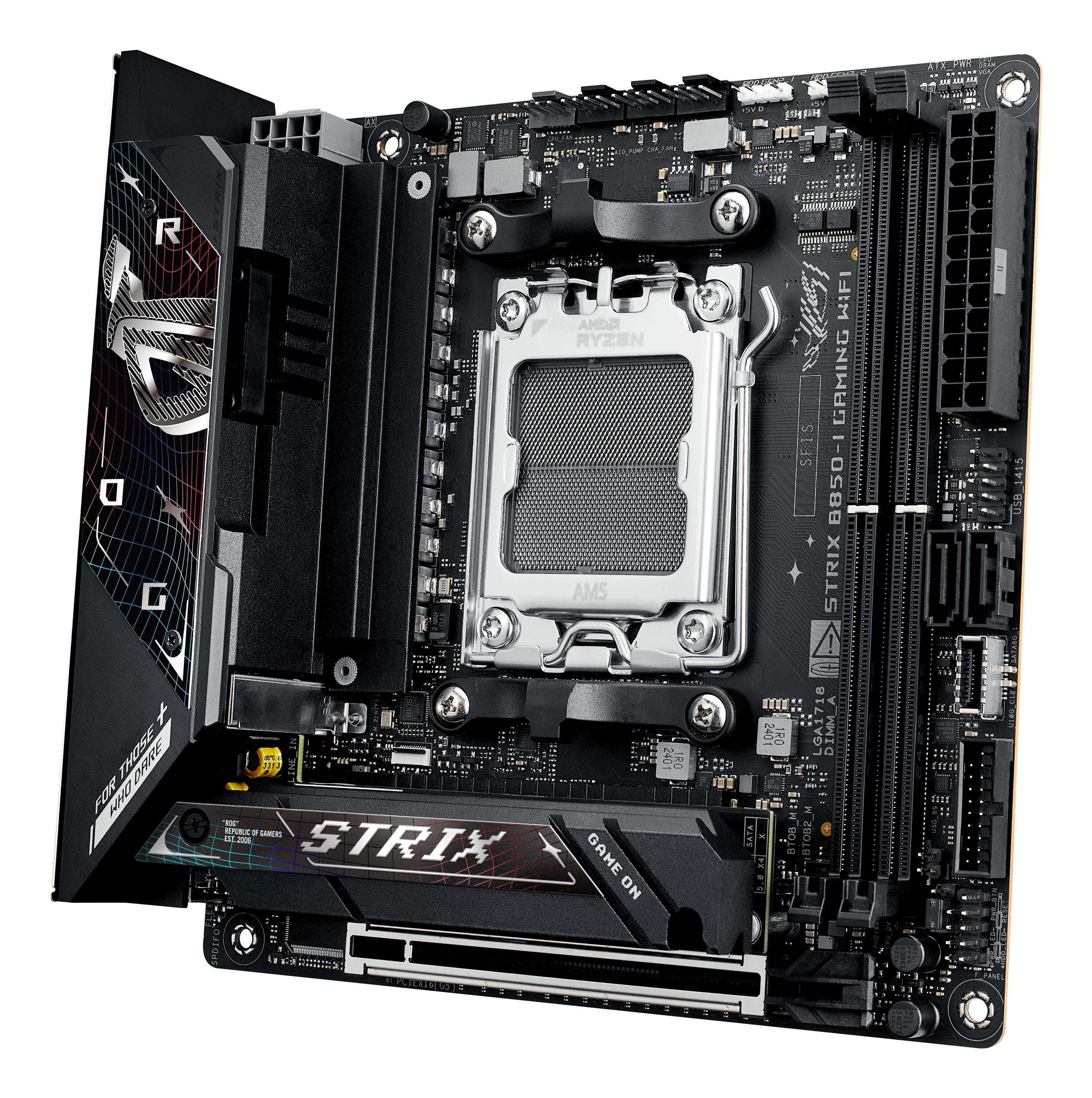 Motherboard ASUS ROG STRIX B850-I GAMING WIFI (AM5 - mini-ITX - Duplo canal - Preto), miniatura 4